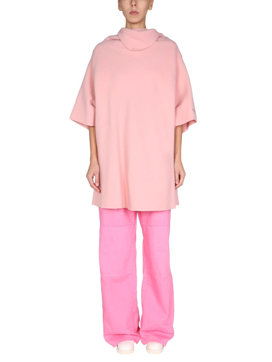 RAF SIMONS Wool Blend Draped Neck Mini Dress for Women