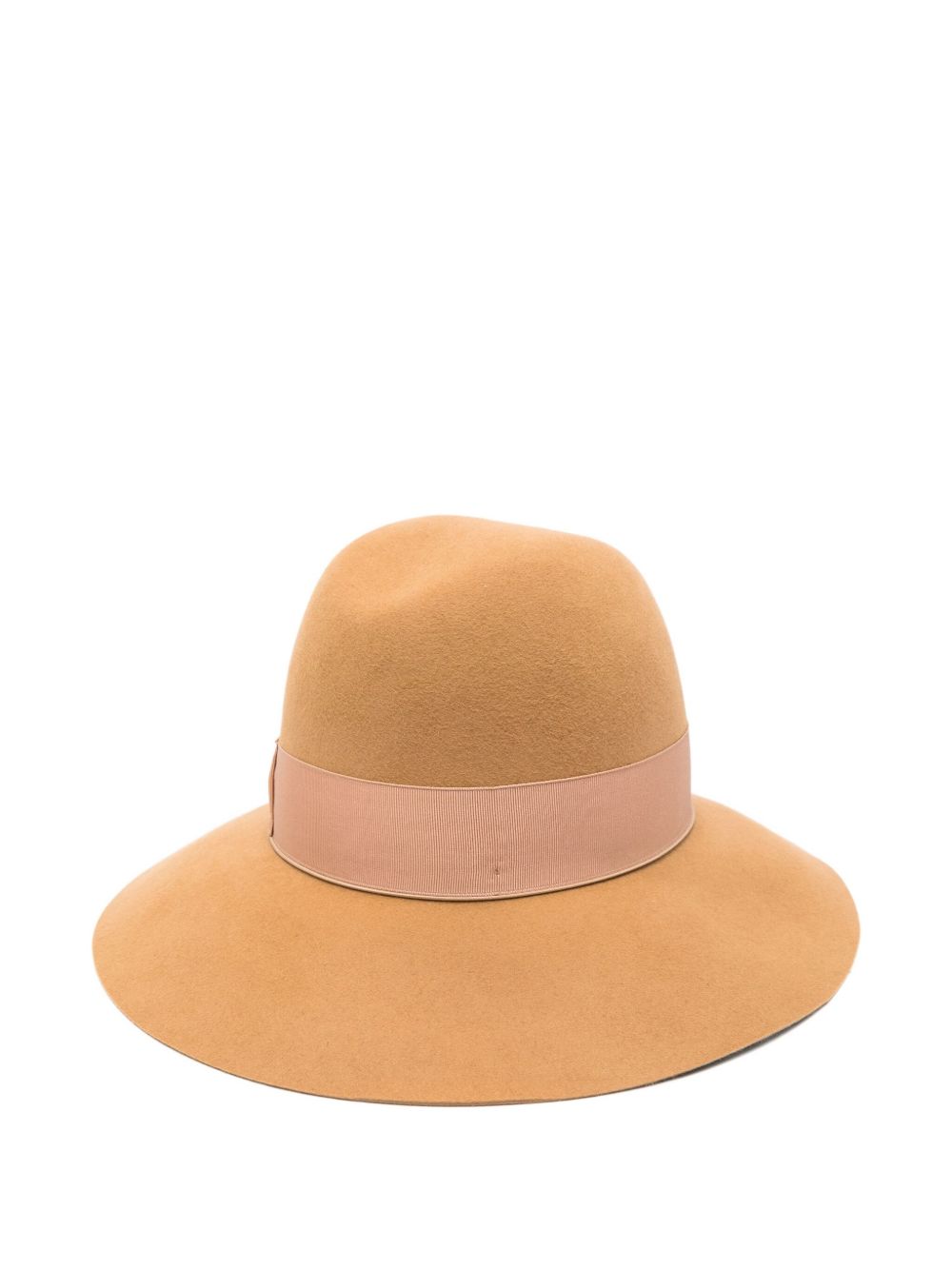 BORSALINO Wide Brim Wool Hat with Grosgrain Ribbon Bow