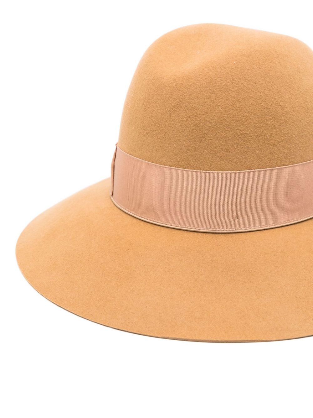 BORSALINO Wide Brim Wool Hat with Grosgrain Ribbon Bow