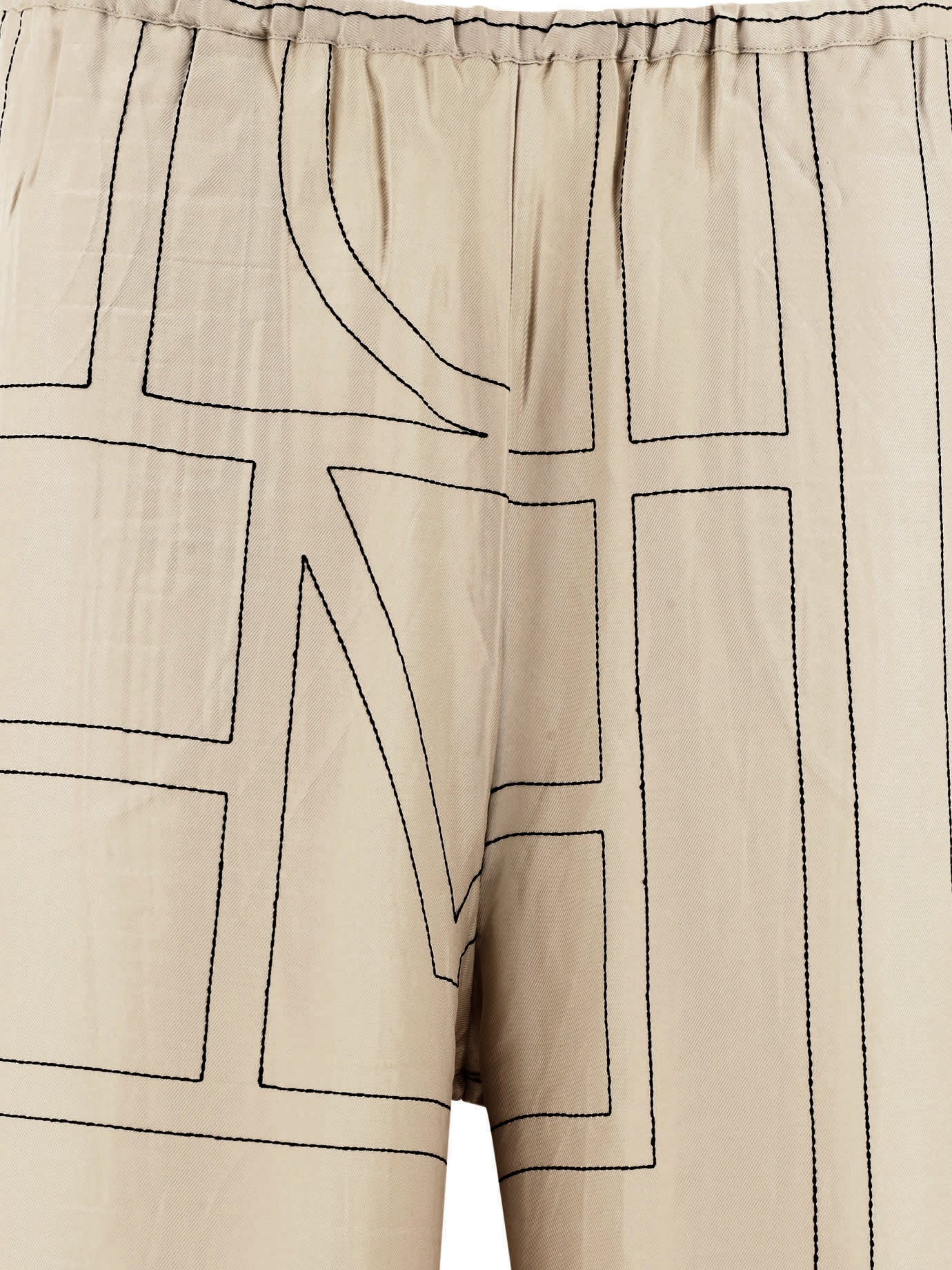 TOTEME Silk Monogram Pajama Bottoms