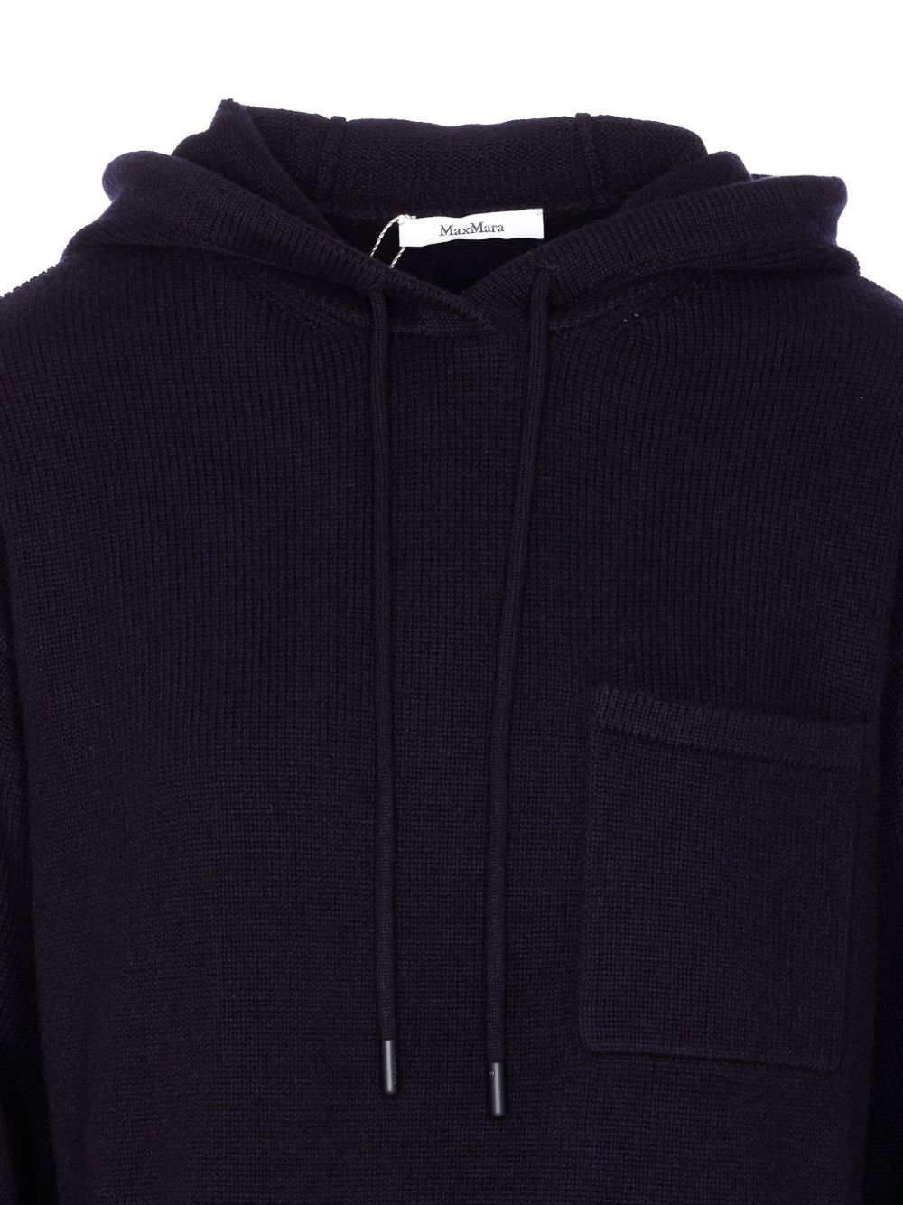 MAX MARA Cashmere Wool Hoodie with Chest Pocket for Women
