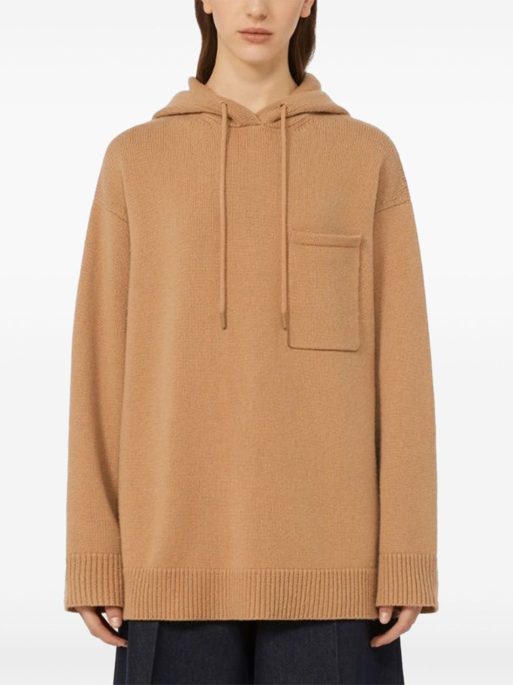 MAX MARA Cashmere Wool Sweatshirt with Drawstring Hood for Women