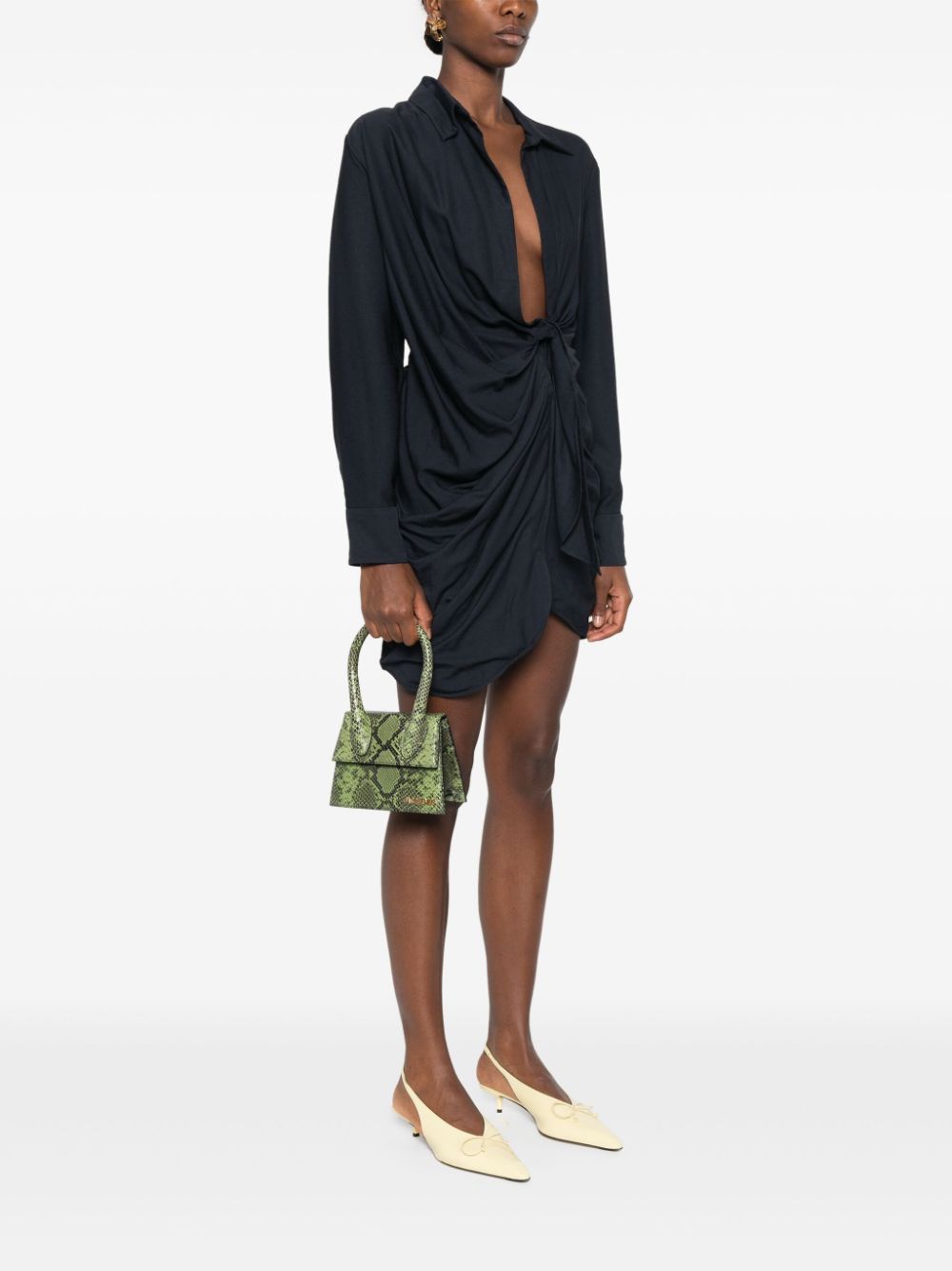 JACQUEMUS Mid-Sized Leather Handbag with Gold Tone Accents