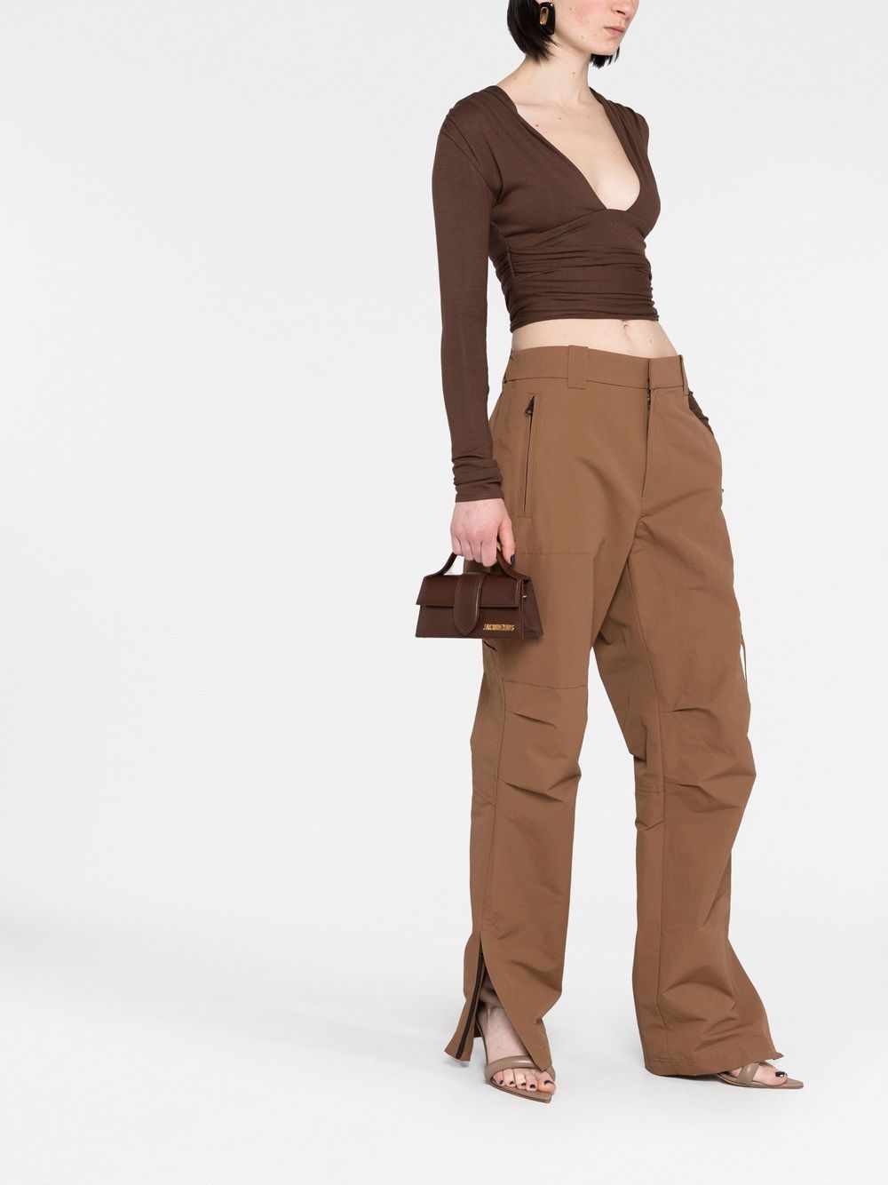JACQUEMUS Mini Leather Handbag with Foldover Top