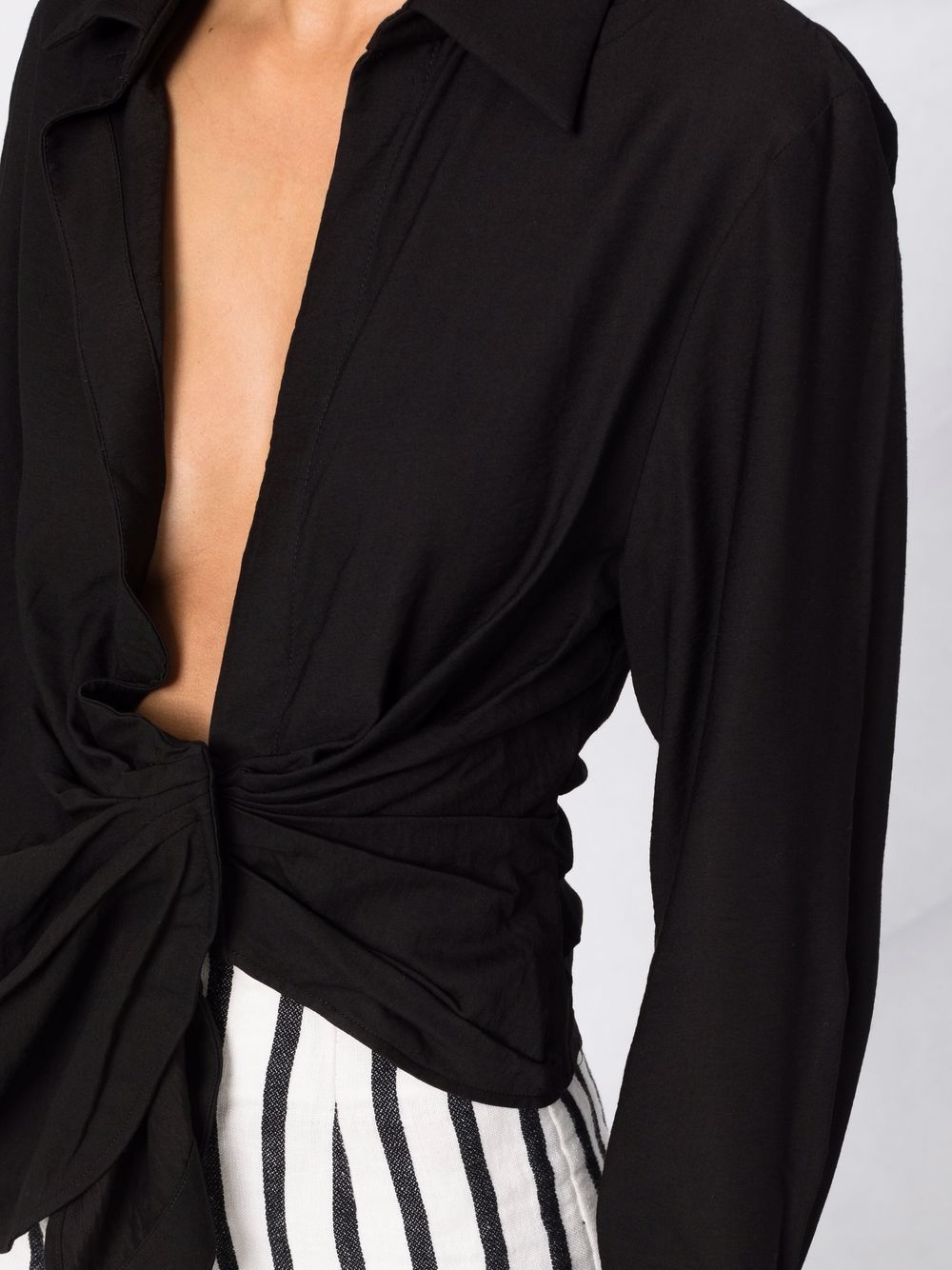 JACQUEMUS Elegant Bahia Shirt with Draped Knot Detail for Women