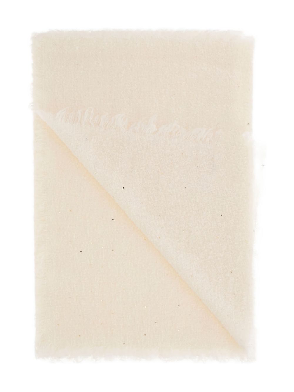 FALIERO SARTI Altea Wool Scarf with Sequin Embellishments and Frayed Edges