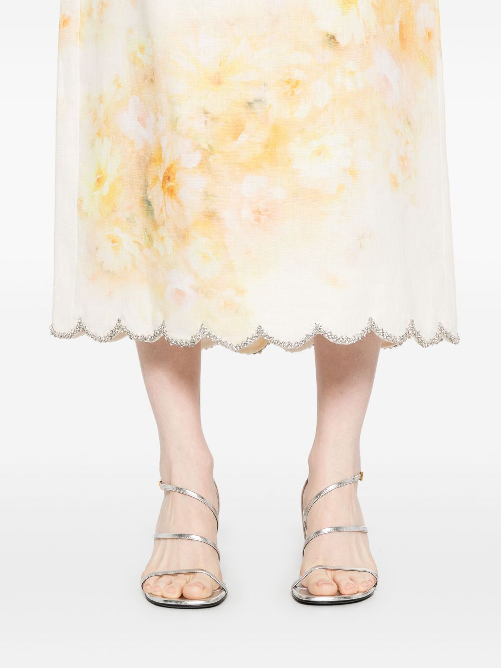 ZIMMERMANN Crush Mini Skirt with Floral Design