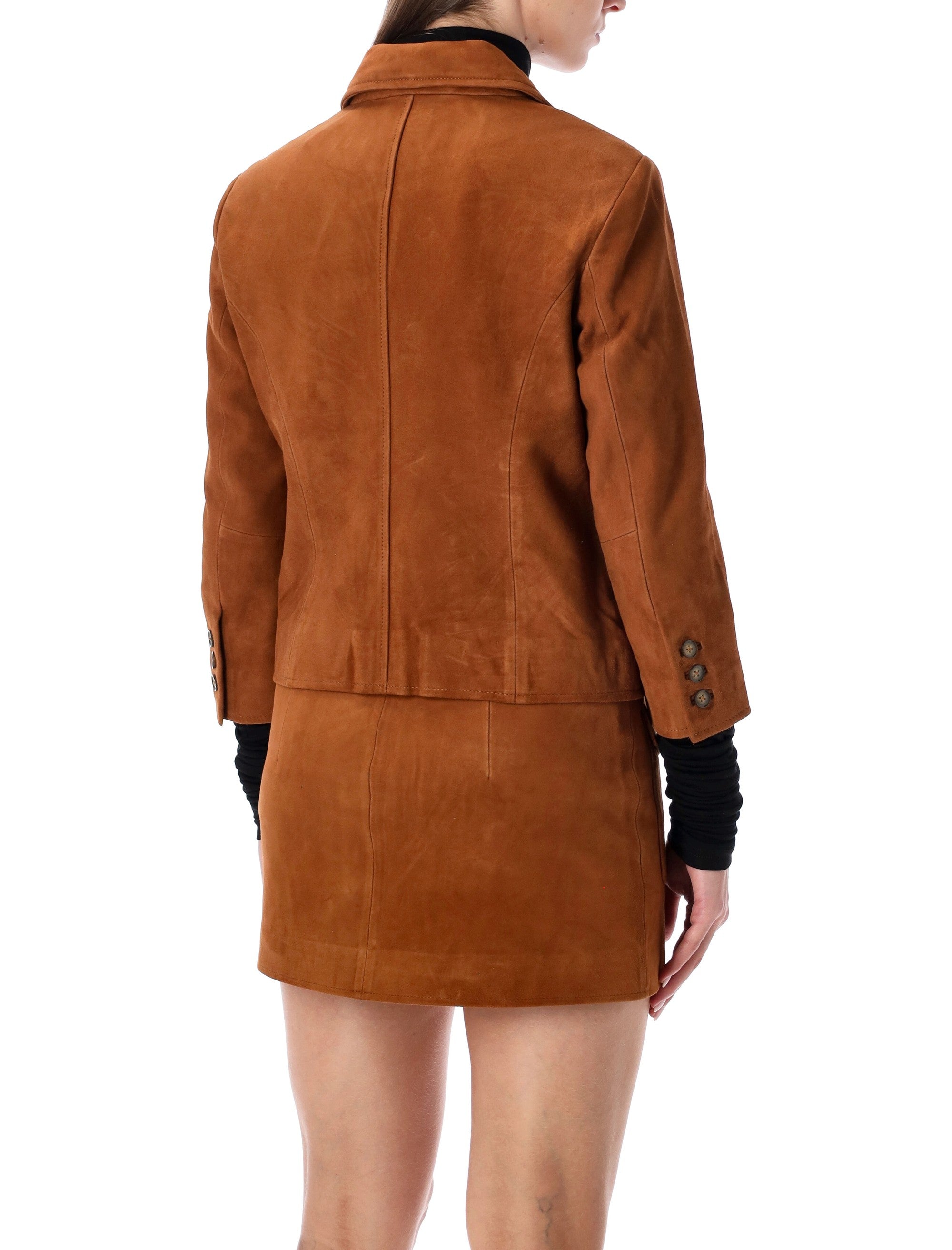 THE GARMENT Suede Fitted Jacket Size 8