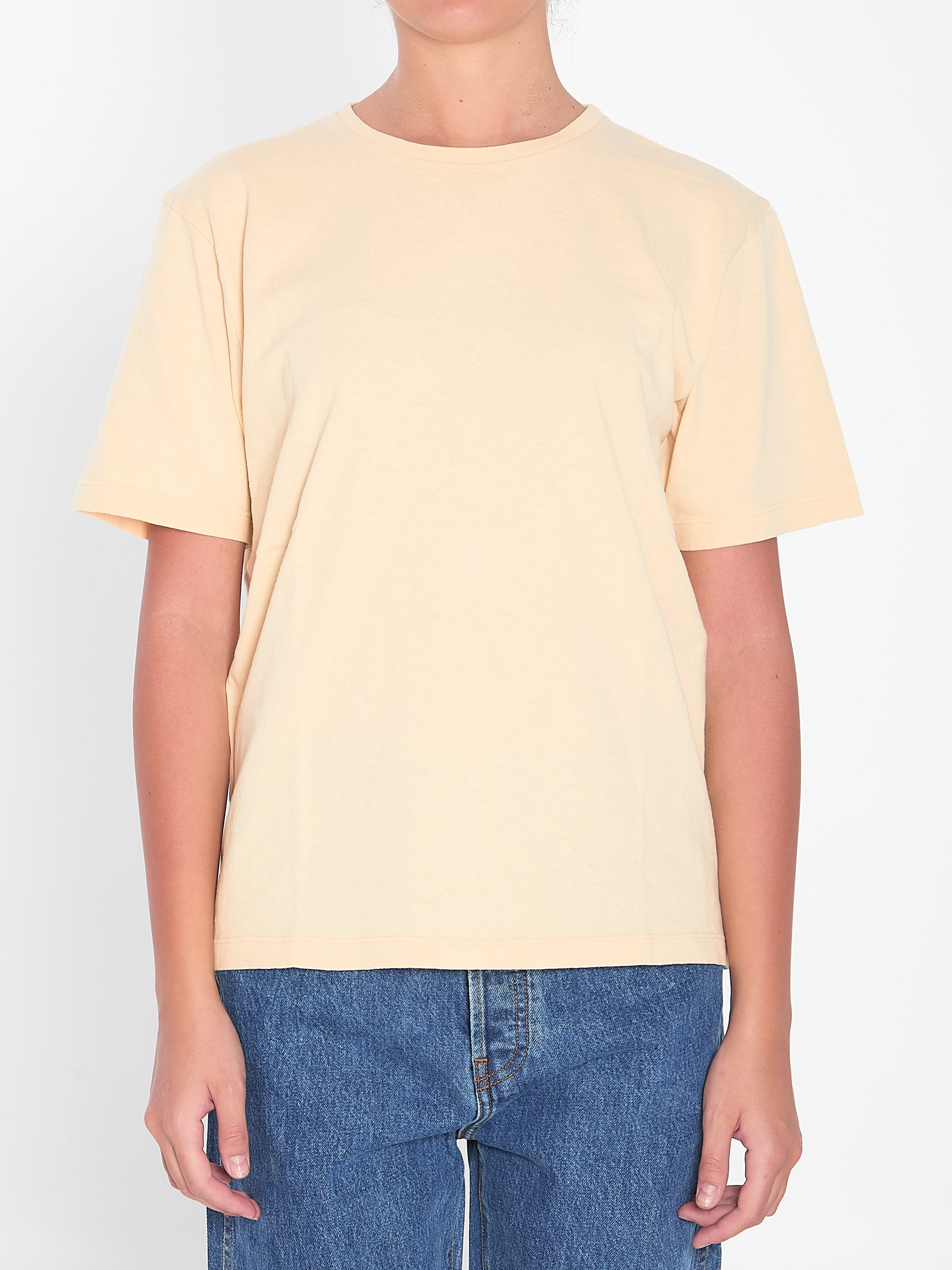 KHAITE Women's Regular Fit T-Shirt with Intarsia Knit Applique