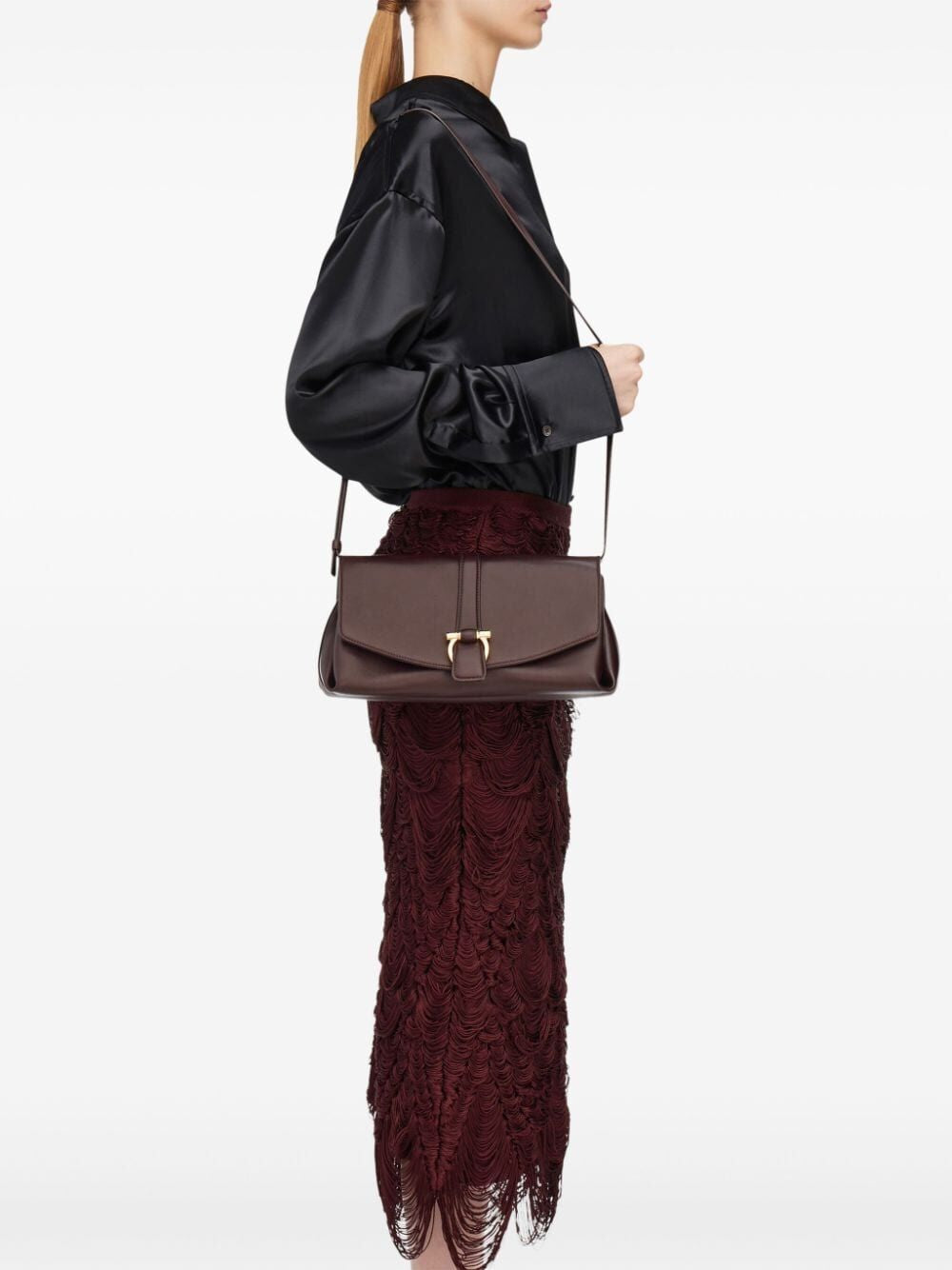 Ferragamo Medium Front Flap Shoulder Handbag