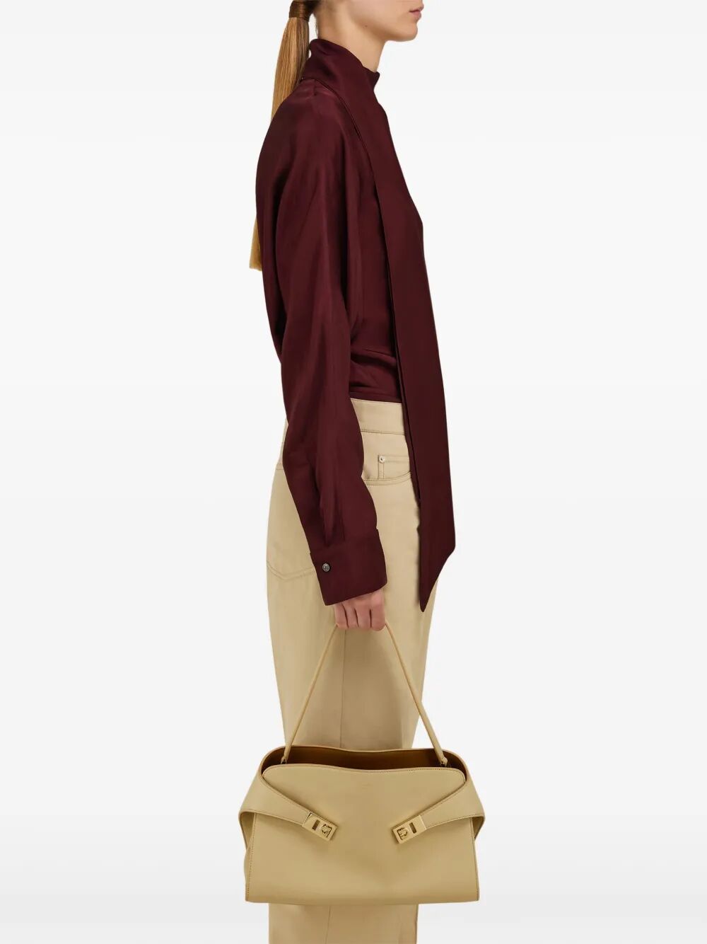 Ferragamo Medium Bicolor Shoulder Handbag