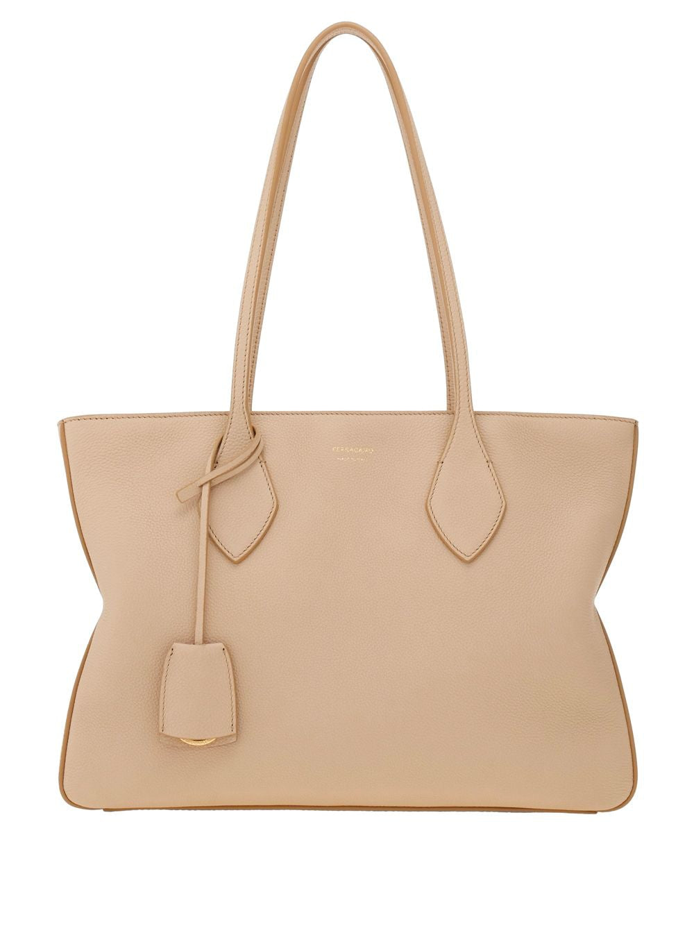 Ferragamo Medium Pebbled Tote Handbag