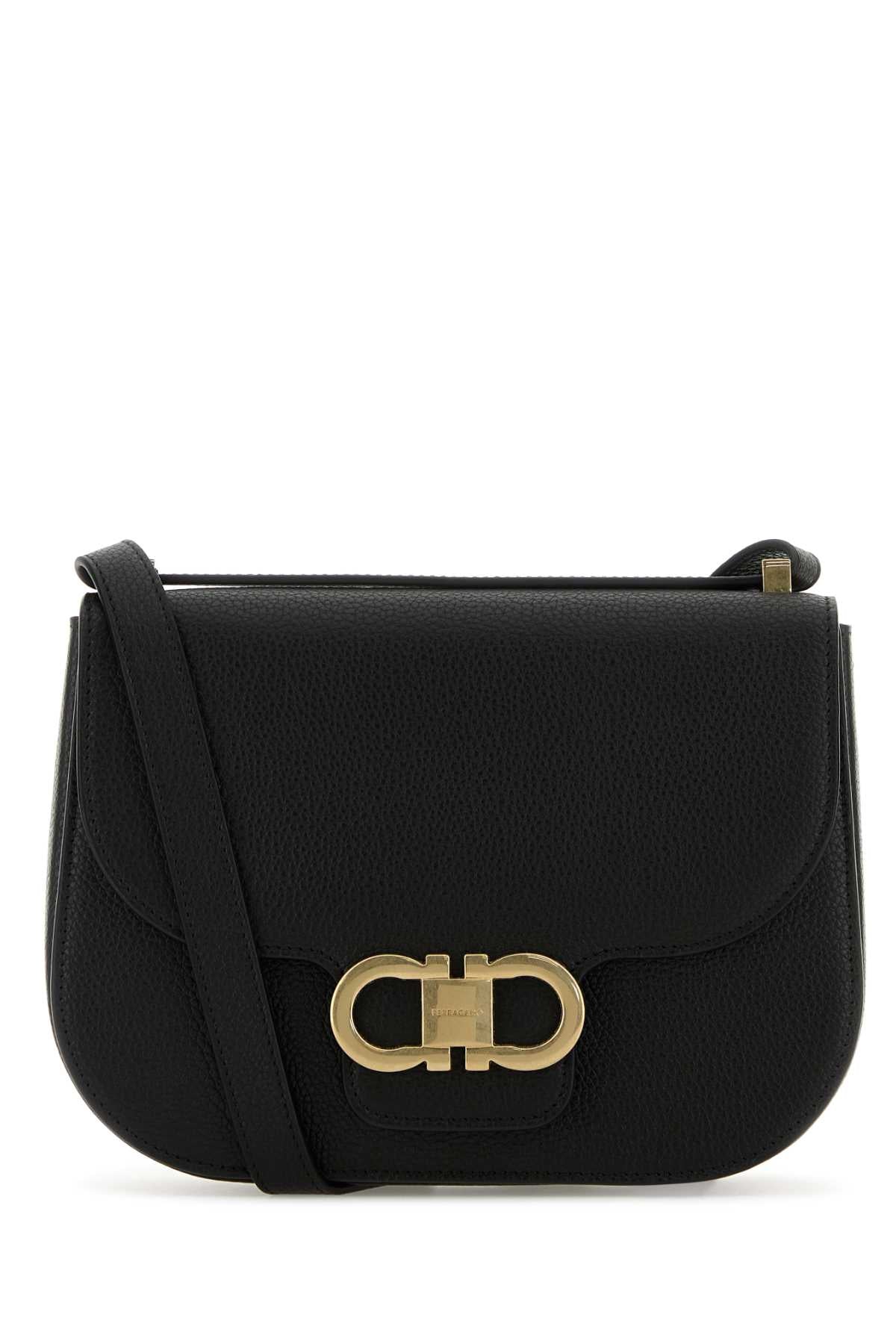 Ferragamo Leather Crossbody Handbag with Double Gancio Flap