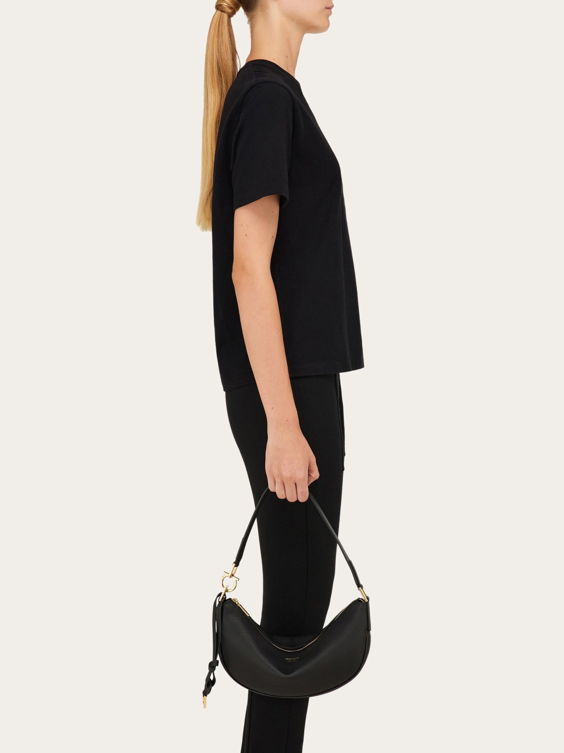 Ferragamo Half Moon Handbag with Gancini Hook - SS25 Collection