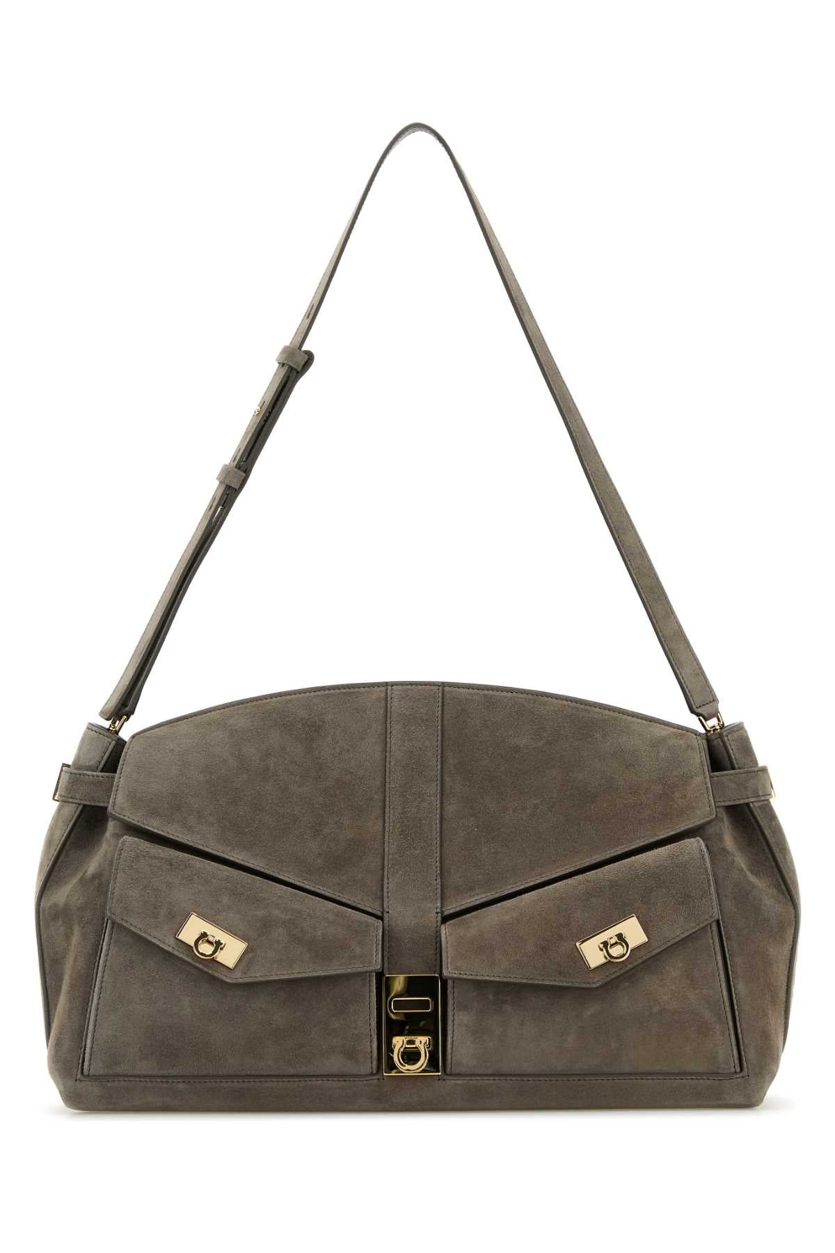 Ferragamo Suede Shoulder Handbag - Perfect for Everyday Use