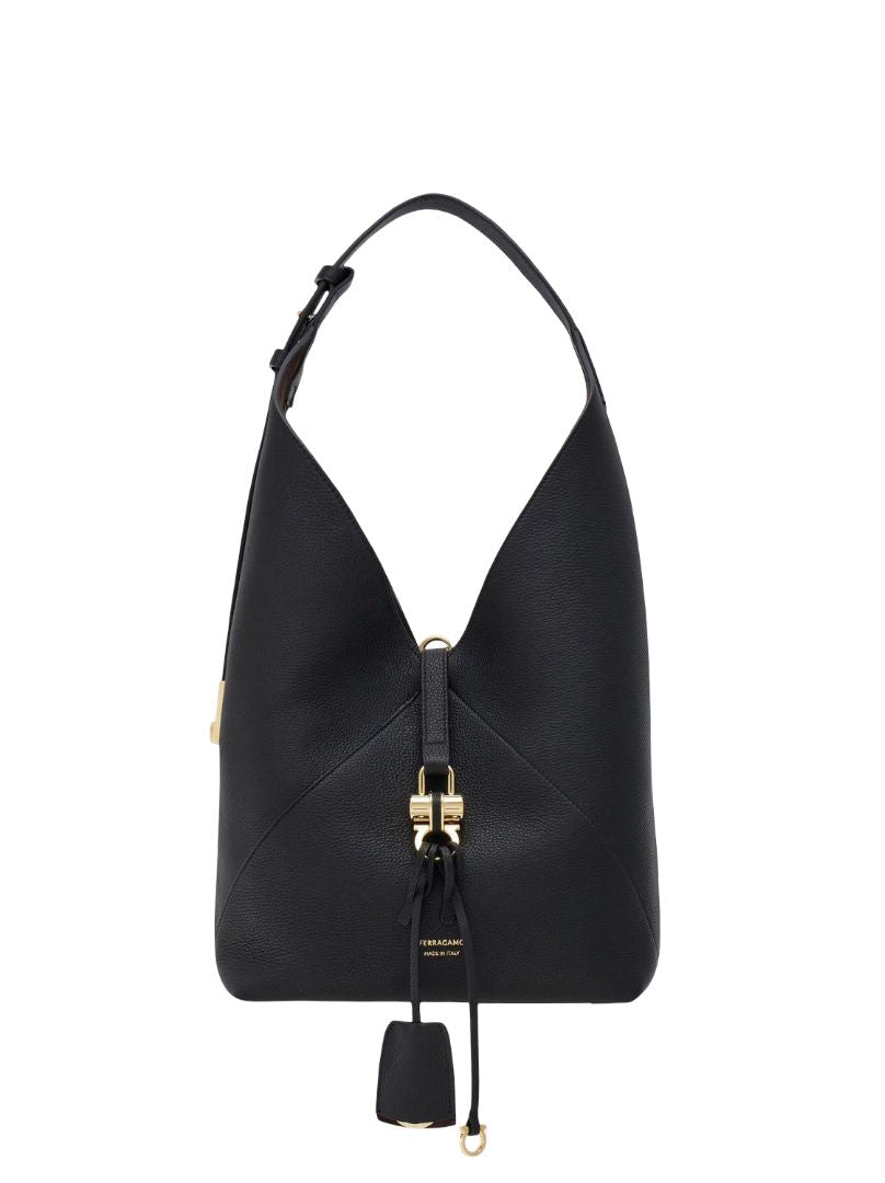 Ferragamo V-Shaped Hobo Handbag
