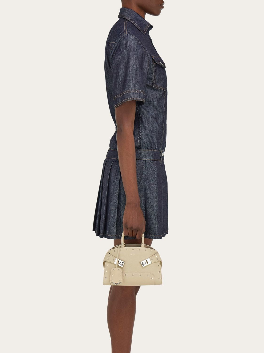 Ferragamo Mini Pouch Handbag with Stud Details