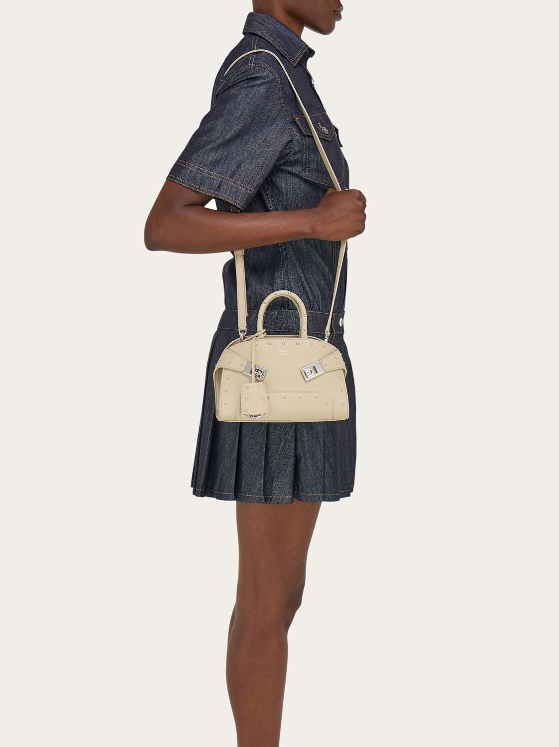 Ferragamo Mini Pouch Handbag with Stud Details