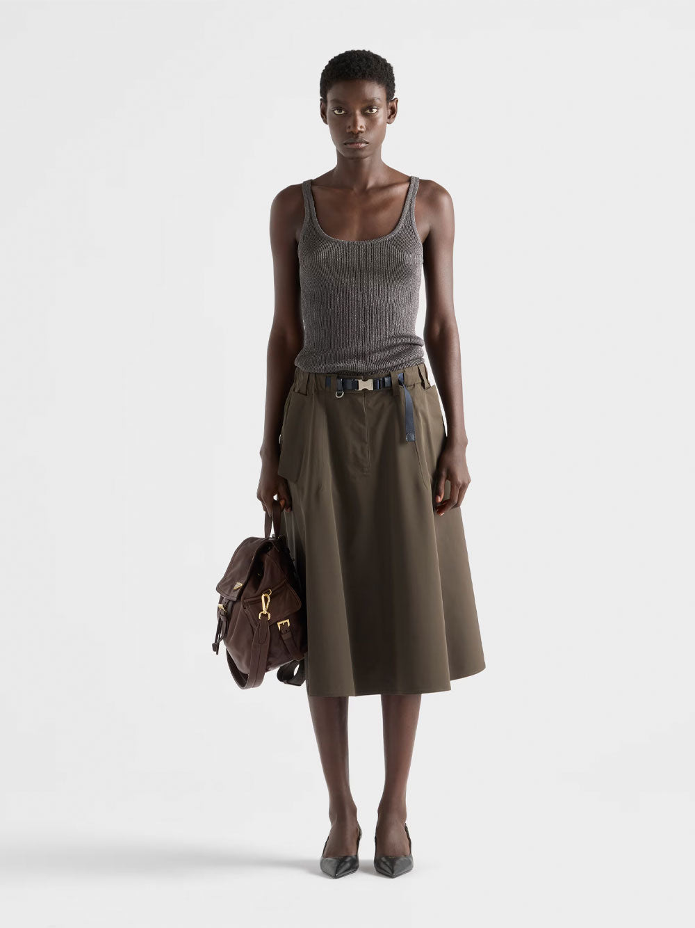 PRADA Technical Fabric Circle Skirt - Women's Mini