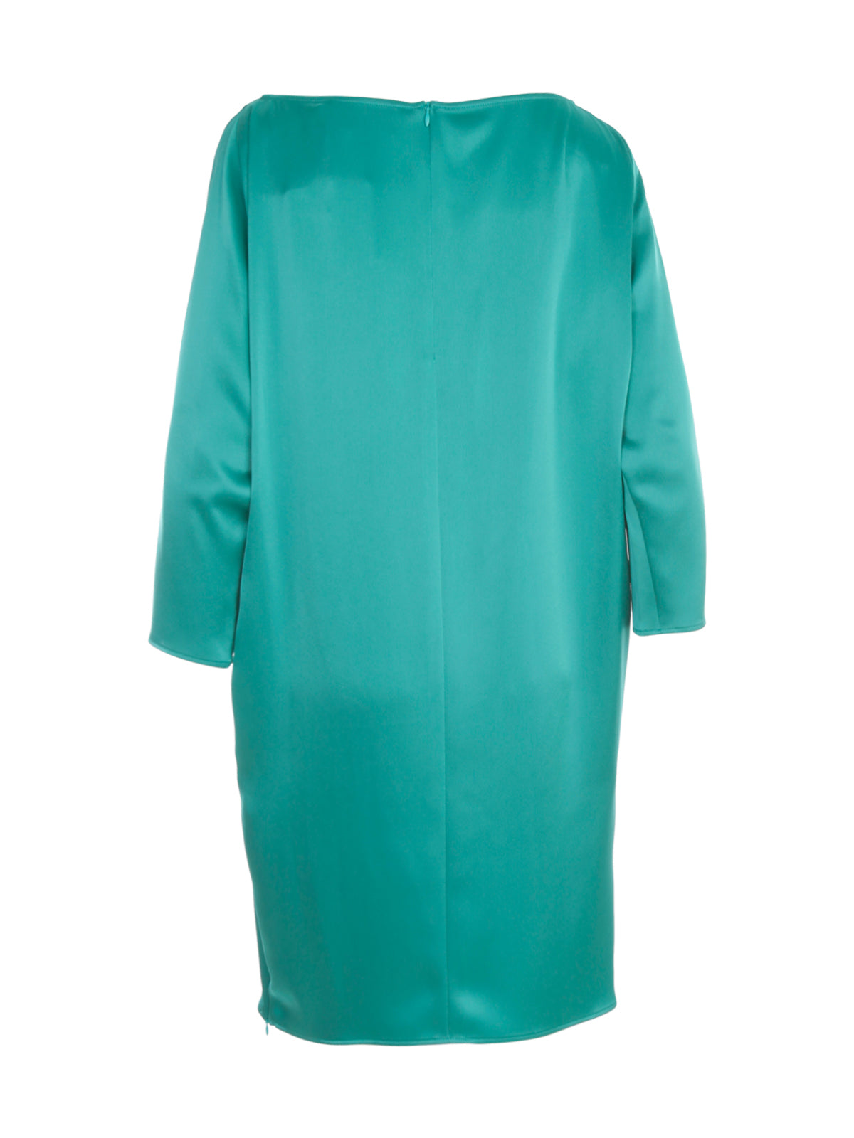 GIANLUCA CAPANNOLO Satin Boat Neck Long Sleeve Mini Dress