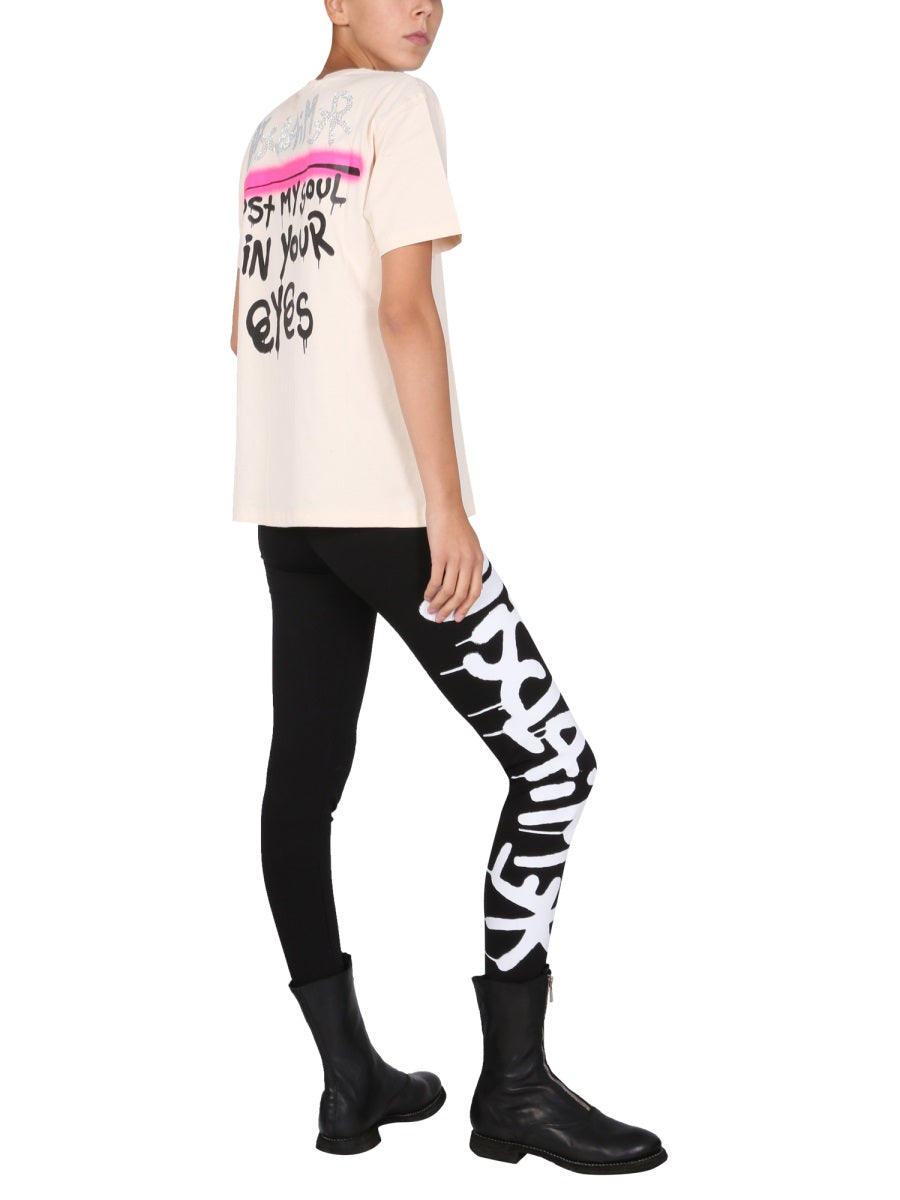 DISCLAIMER Crystal Logo Crew Neck T-Shirt - Women's Fashion Item