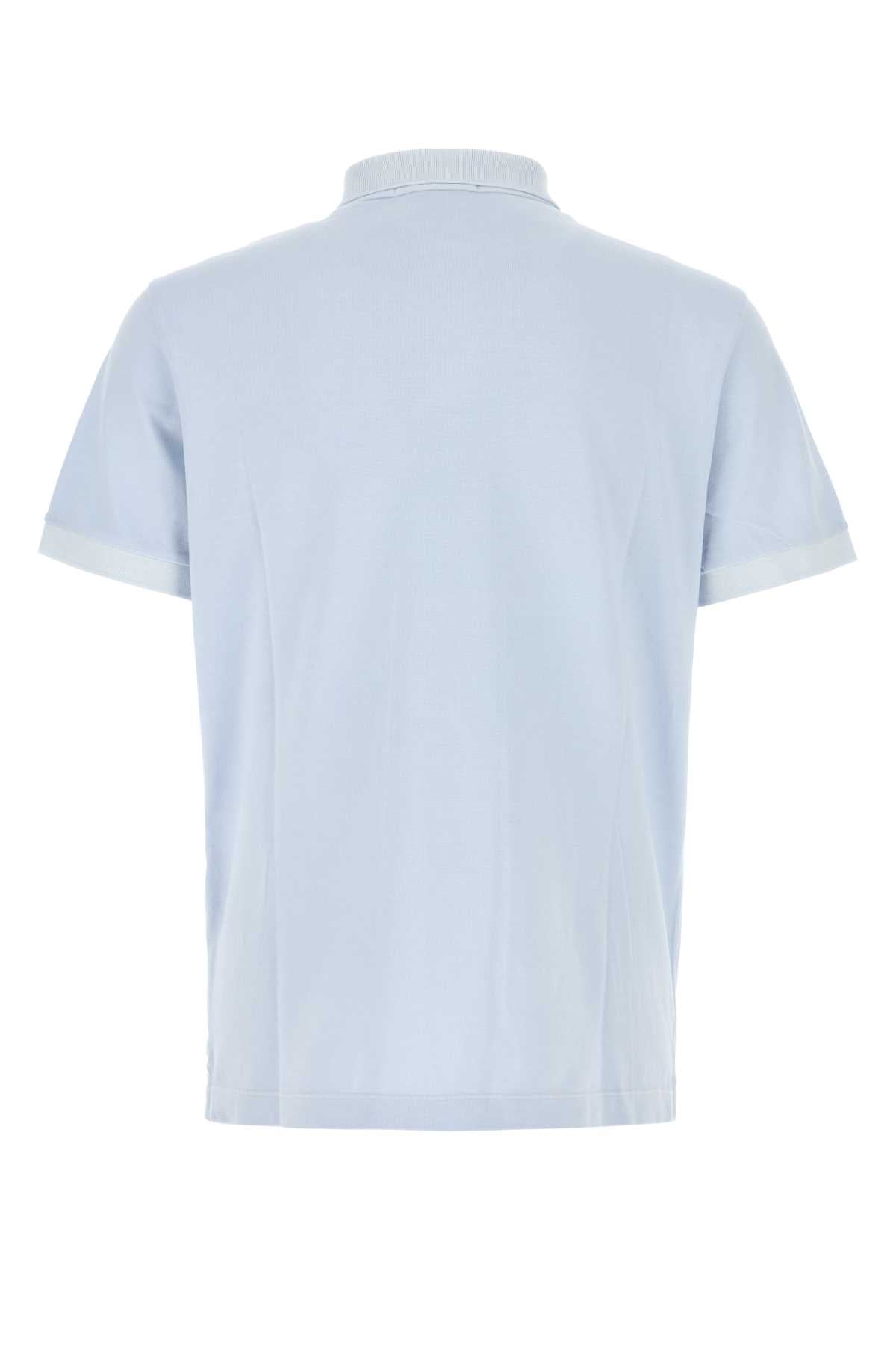 STONE ISLAND Pastel Light Blue Piquet Polo Shirt - Mini Fit