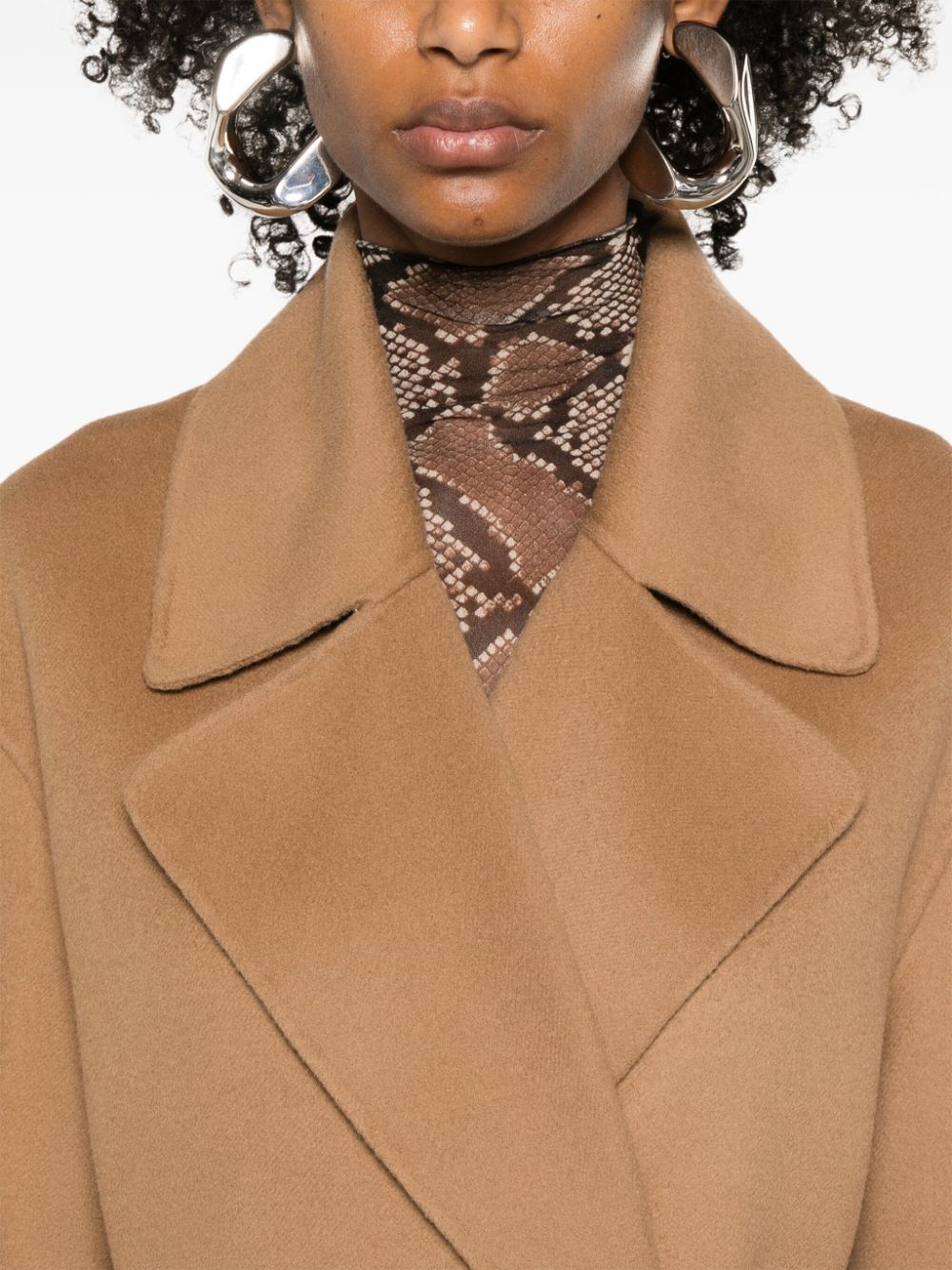 MAX MARA SPORTMAX Wool Long Jacket with Notched Collar for Women