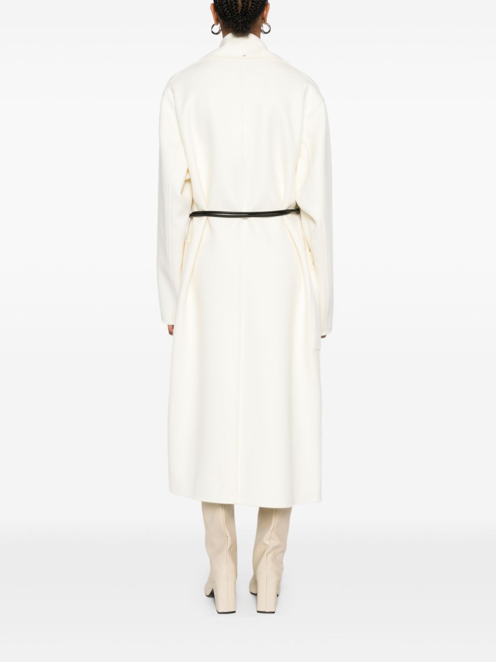 MAX MARA SPORTMAX Wool Long Jacket with Knotted Tie Fastening