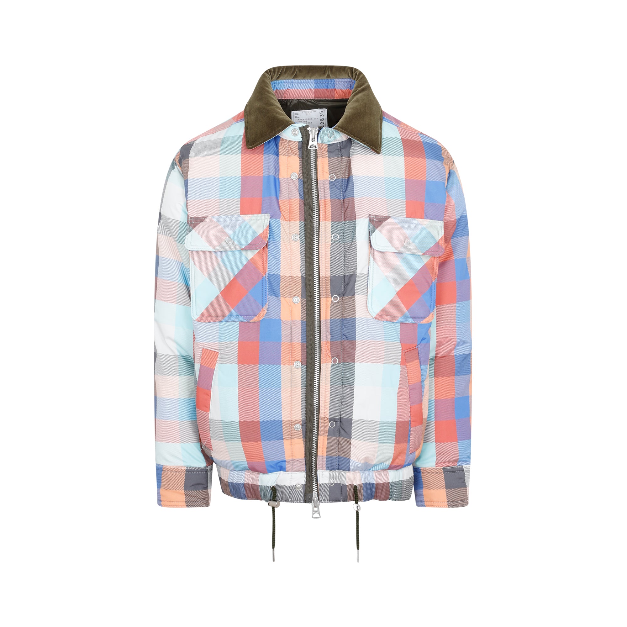 SACAI Plaid Padded Blouson Jacket for Men