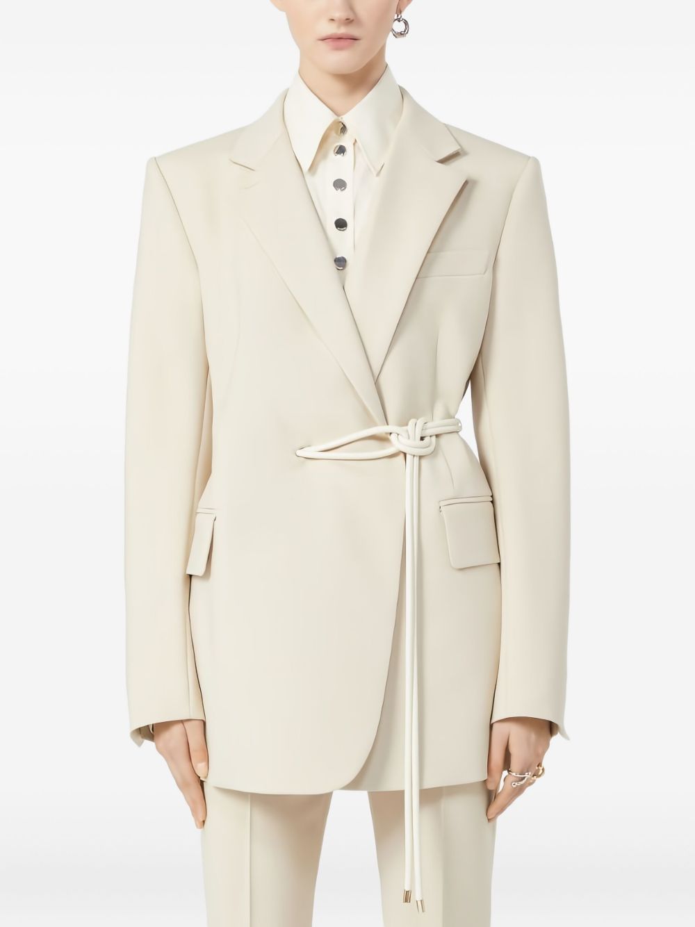MAX MARA SPORTMAX Wool Jacket with Knotted Self-Tie Belt for Women