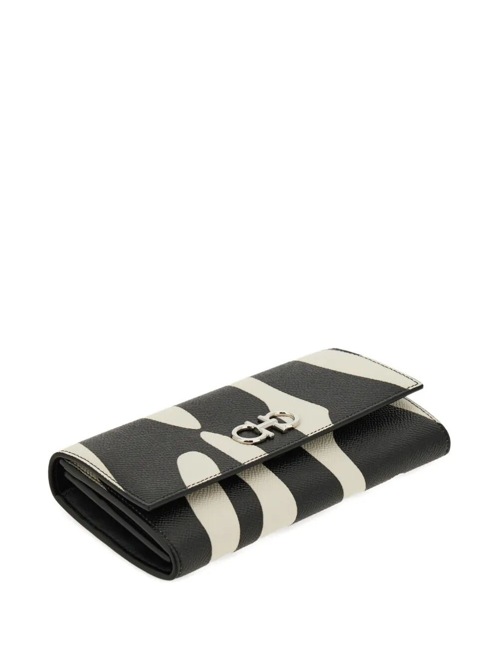 Ferragamo Mini Zebra-Print Leather Wallet on Chain - 19 x 10.5 x 3.5 CM