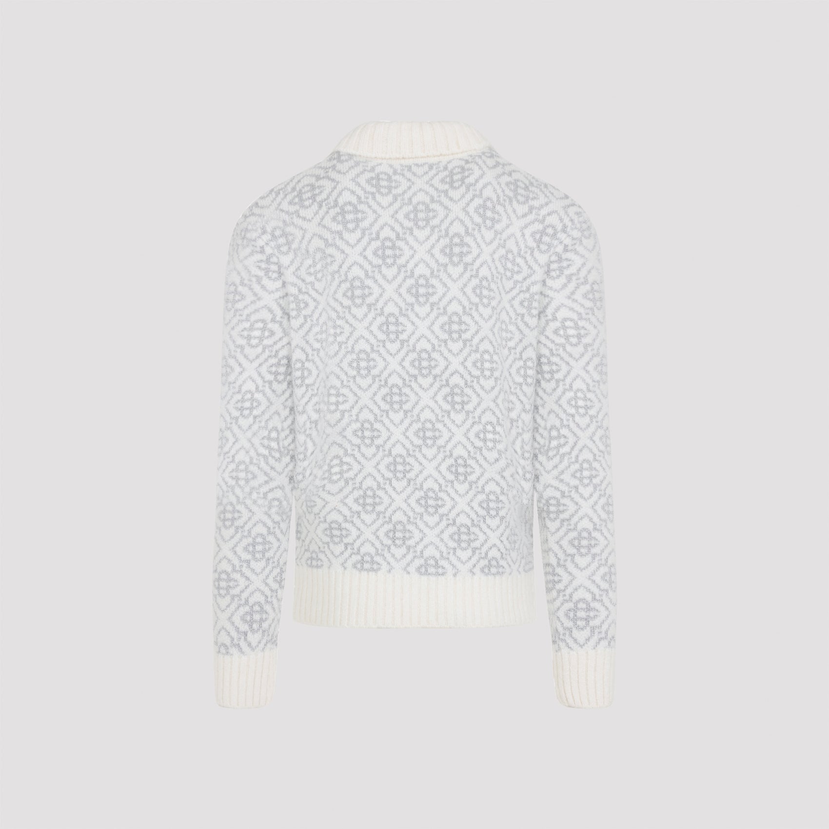 CASABLANCA Silver Monogram Zip Up Sweatshirt