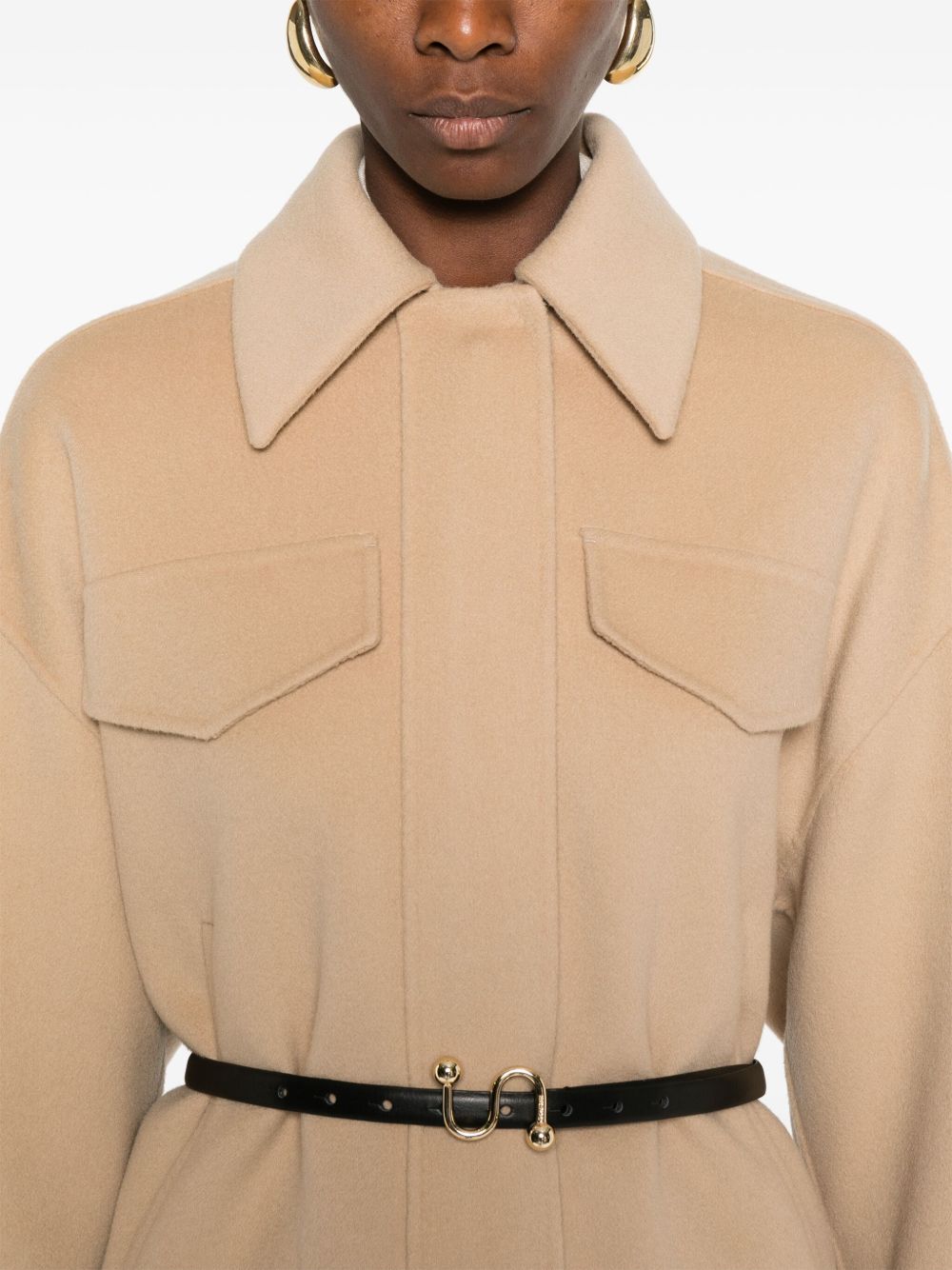 MAX MARA SPORTMAX Wool Jacket with Concealed Fastening and Pocket Details