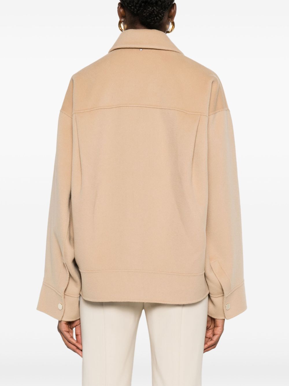 MAX MARA SPORTMAX Wool Jacket with Concealed Fastening and Pocket Details