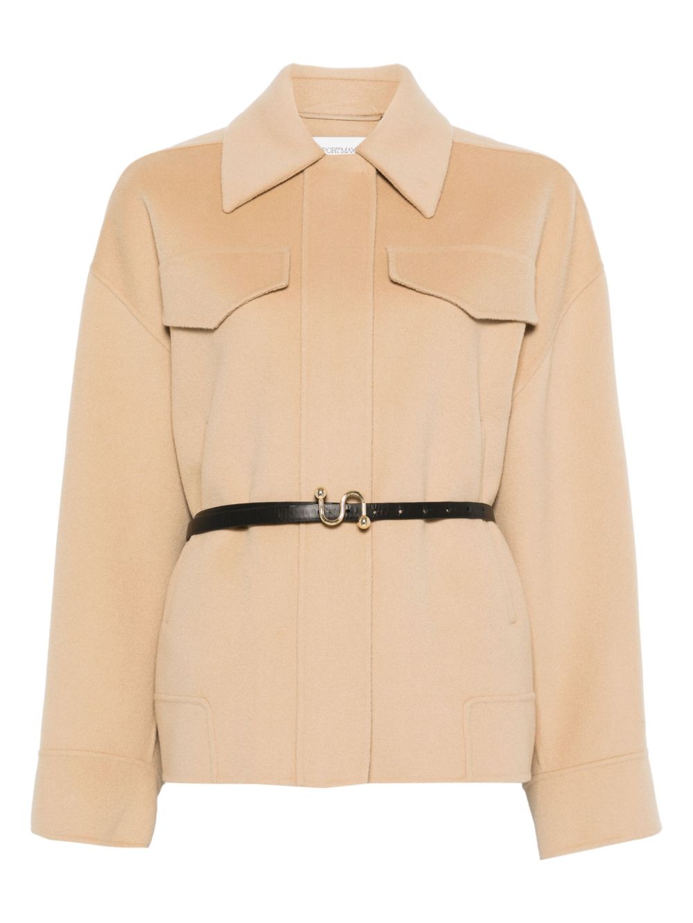 MAX MARA SPORTMAX Wool Jacket with Concealed Fastening and Pocket Details