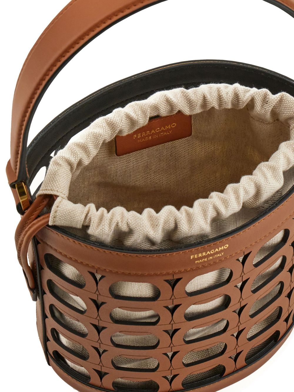 Ferragamo Perfect Monogram Mini Basket Handbag