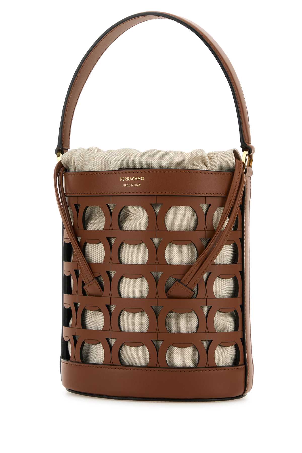 Ferragamo Mini Leather Bucket Handbag