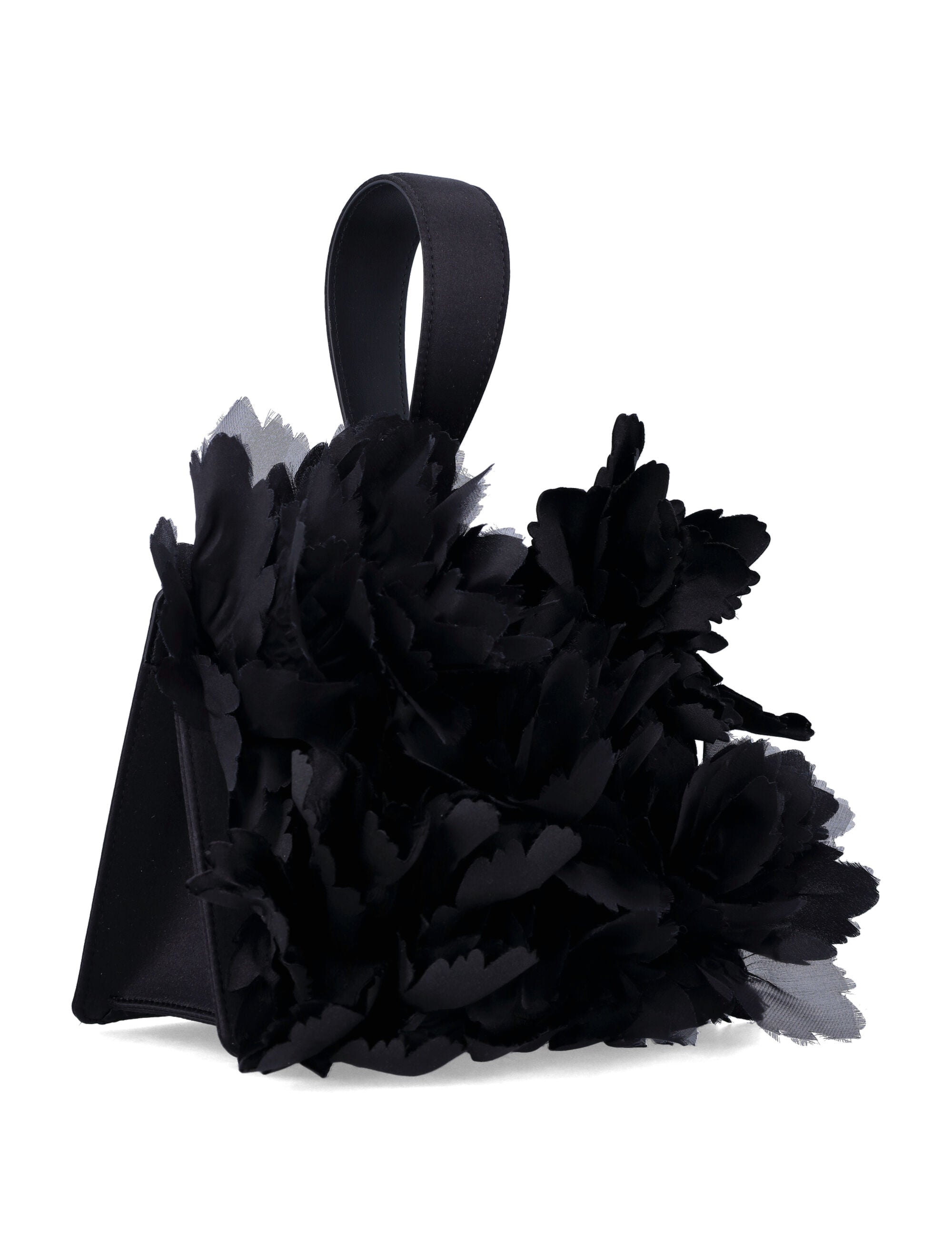 Ferragamo Mini Satin Clutch with Floral Embellishments