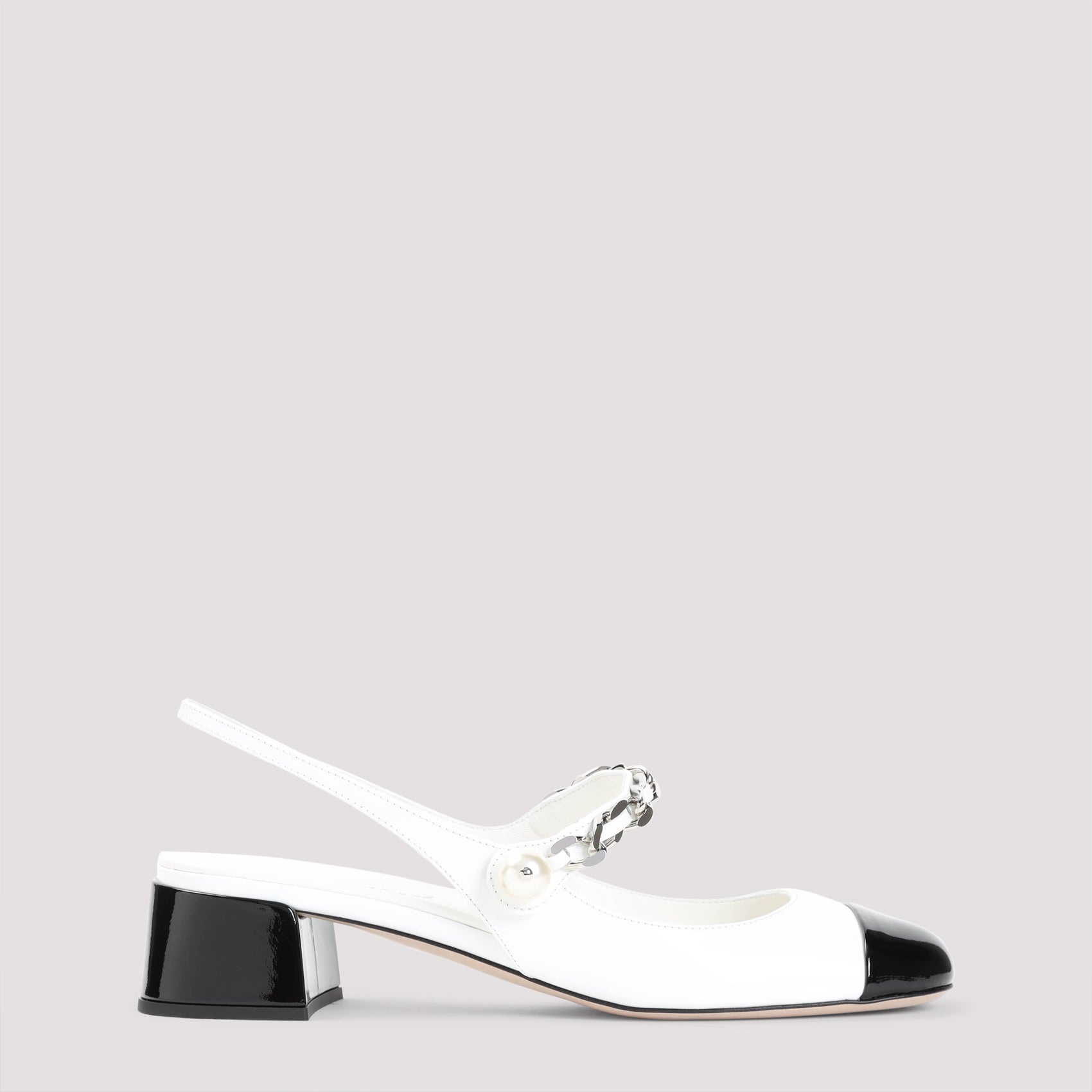 MIU MIU Men's Leather Pumps with 4cm Heel Height