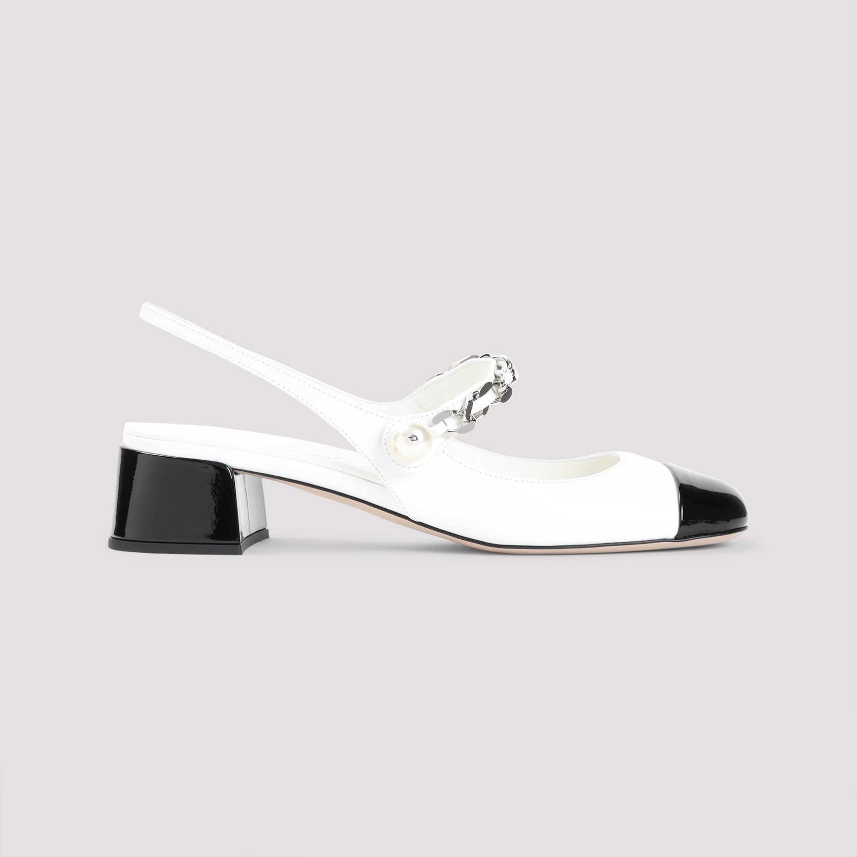 MIU MIU Men's Leather Pumps with 4cm Heel Height