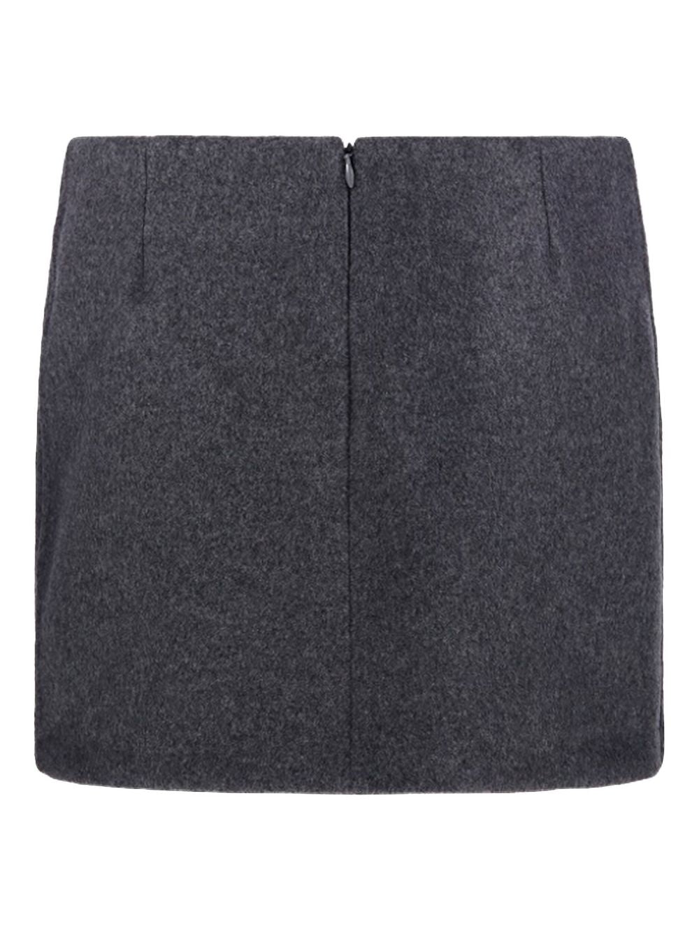 MAX MARA SPORTMAX Wool Skirt with Straight Hem and Rear Zip Fastening