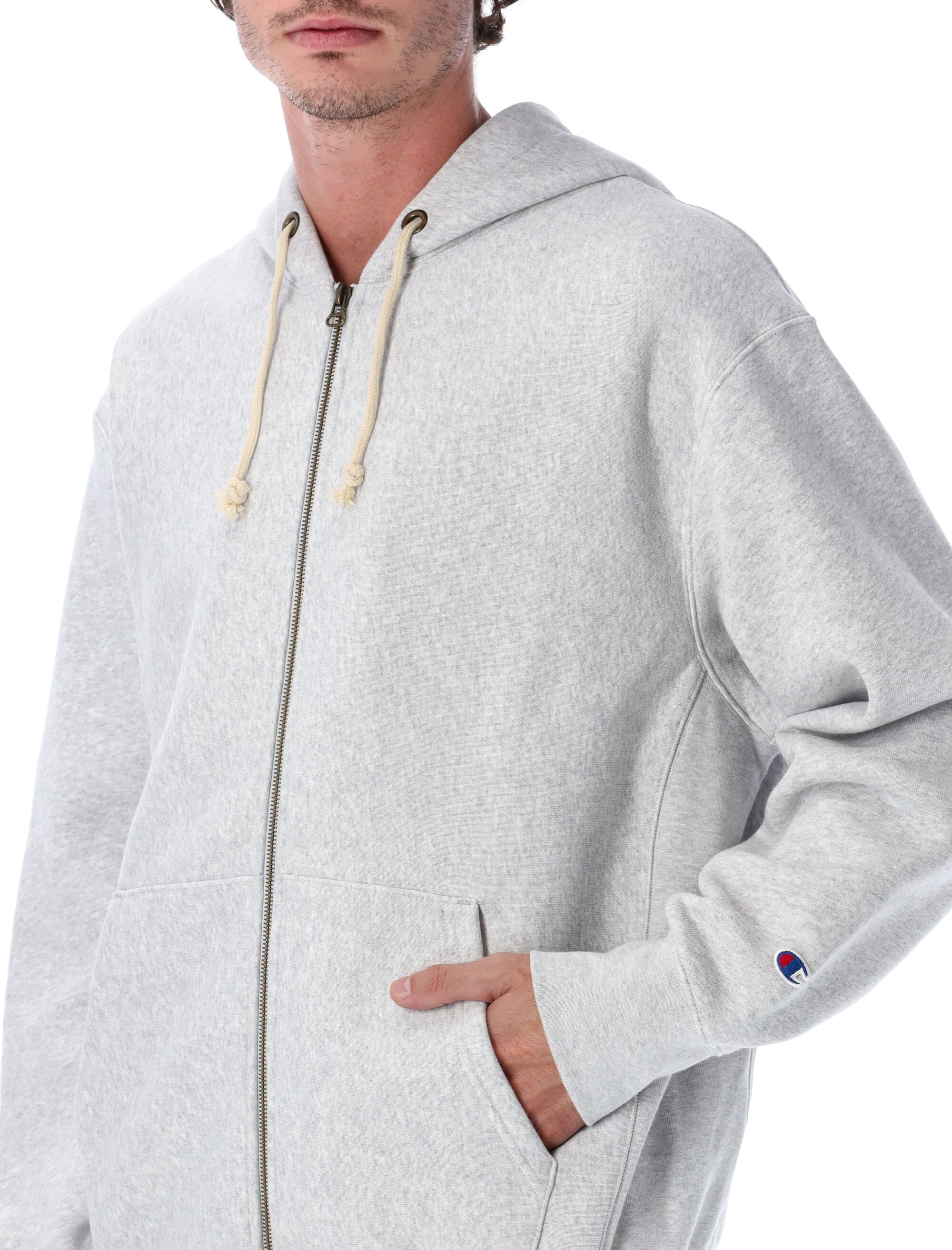 CHAMPION REVERSE WEAVE Men's Full Zip Patch Hoodie