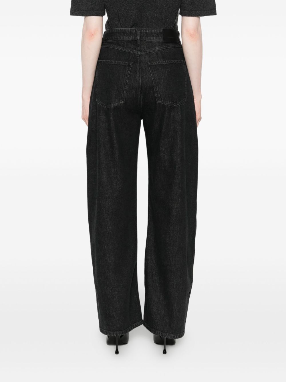 MAX MARA SPORTMAX Cotton Denim Jeans with Side Button Embellishment