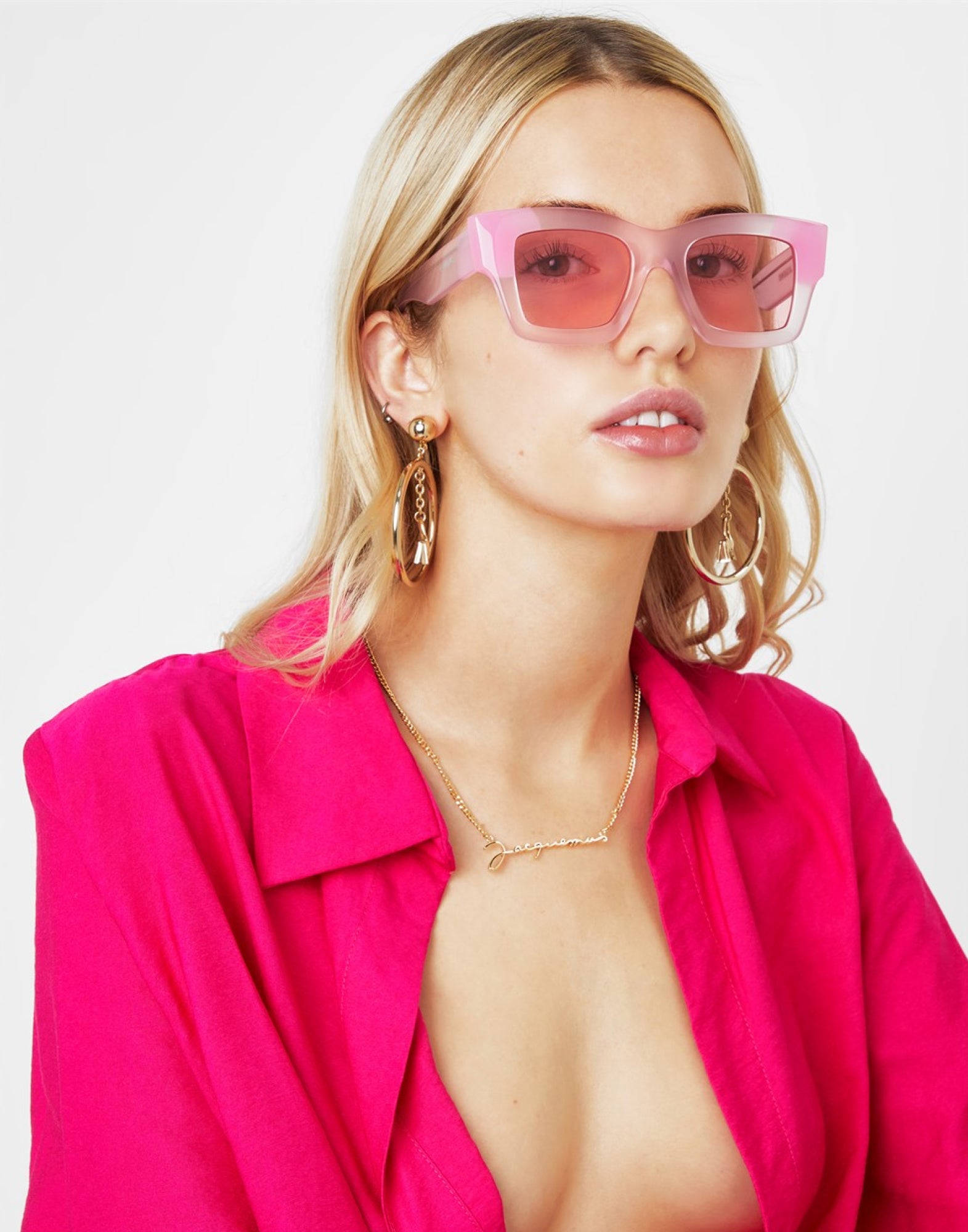JACQUEMUS Mini Logo Arm Sunglasses 50mm Lens