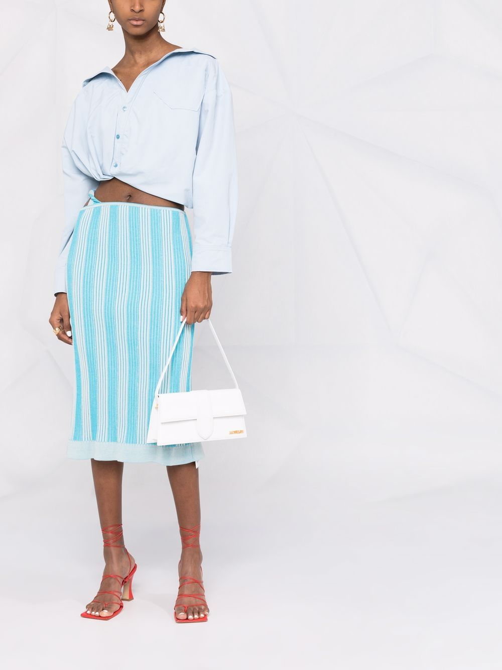 JACQUEMUS Mini Leather Long Shoulder Handbag