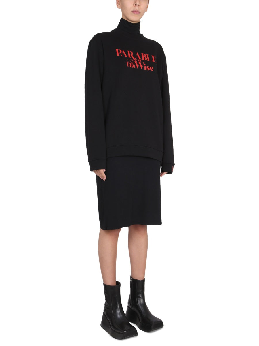 RAF SIMONS Crawling Front Print Women's Crewneck Sweatshirt