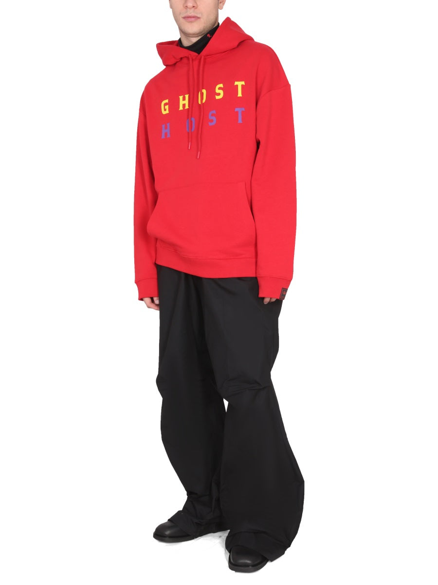 RAF SIMONS Men's Logo Hoodie with Drawstring