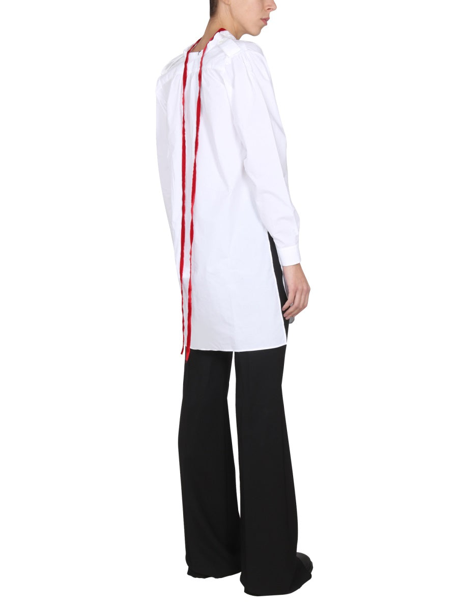 RAF SIMONS V-Neck Bow Collar Shirt