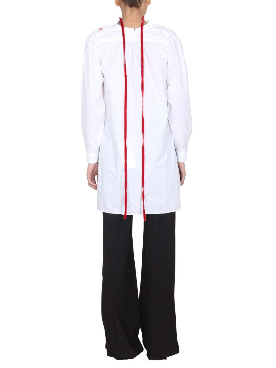 RAF SIMONS V-Neck Bow Collar Shirt