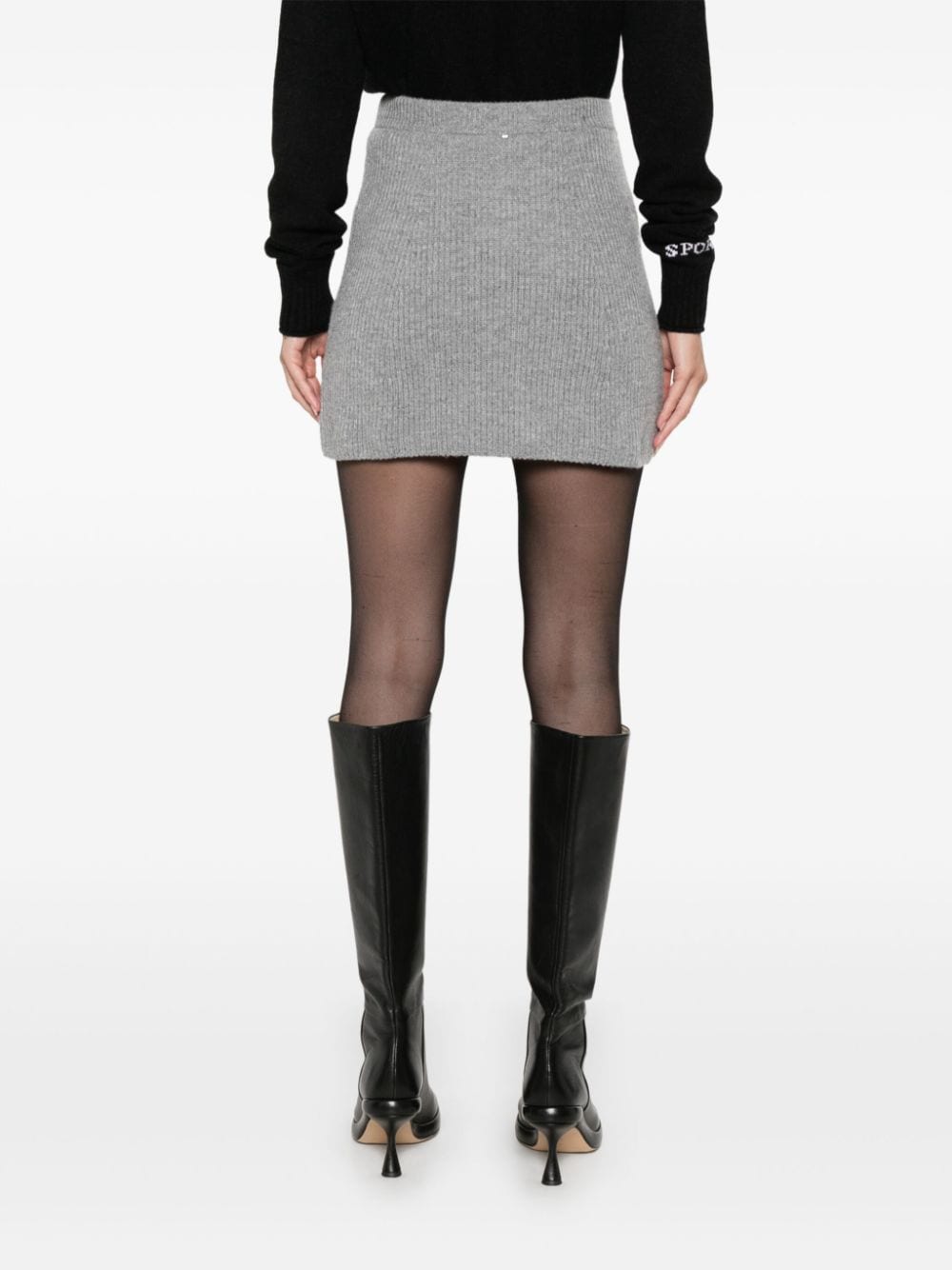 MAX MARA SPORTMAX Wool-Cashmere Blend Knit Skirt - Thigh-Length